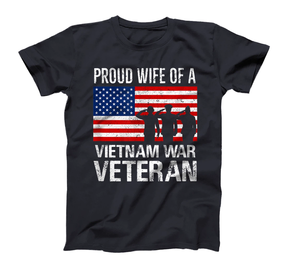 Proud Wife Vietnam War Veteran Husband Wives Matching Design T-Shirt