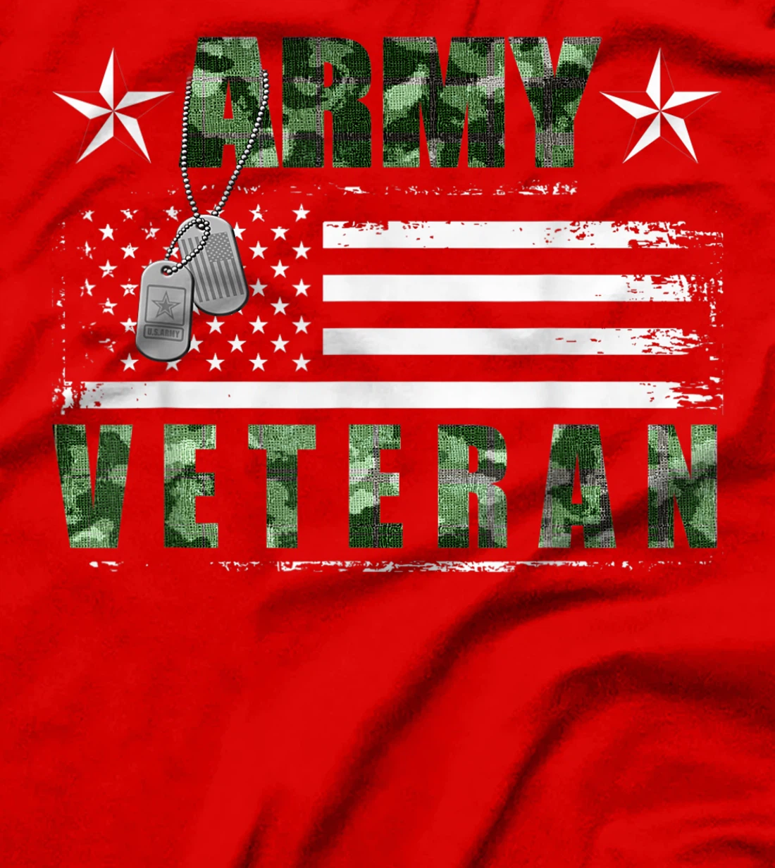 VETERAN 365 Army Veteran Camo US Flag T-Shirt