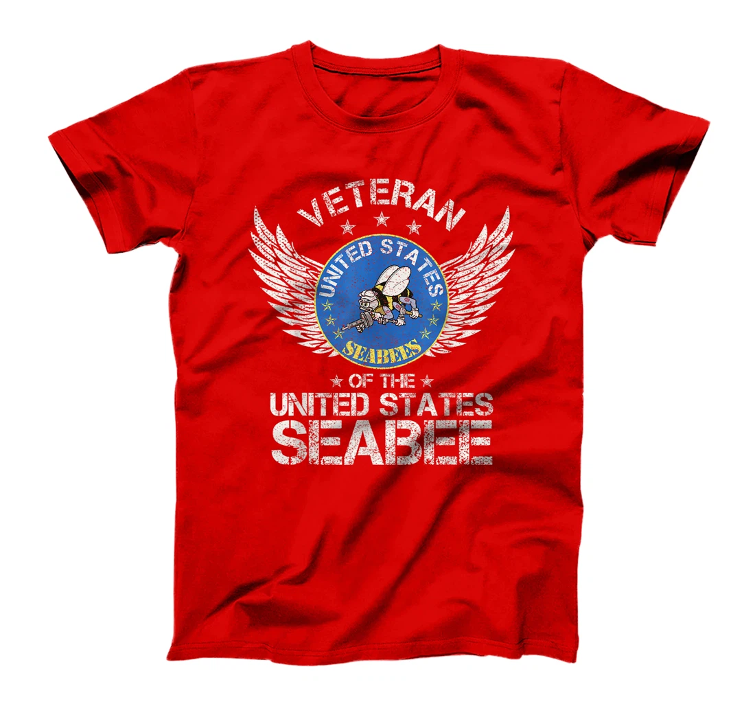 Vintage Veteran Of The United States Navy Seabee US Military T-Shirt
