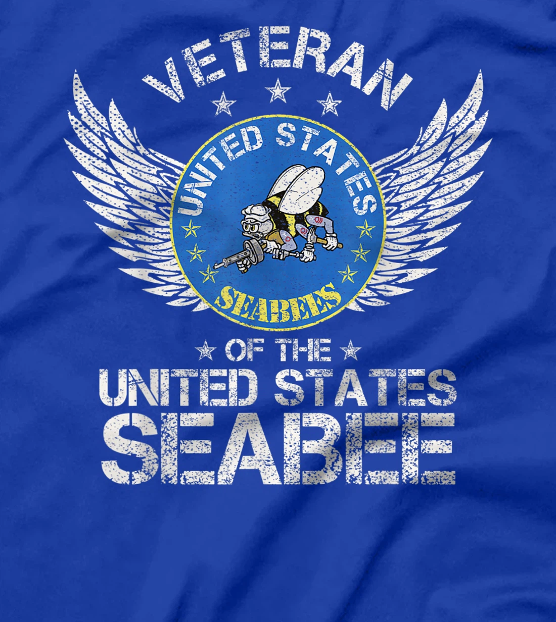 Vintage Veteran Of The United States Navy Seabee US Military T-Shirt