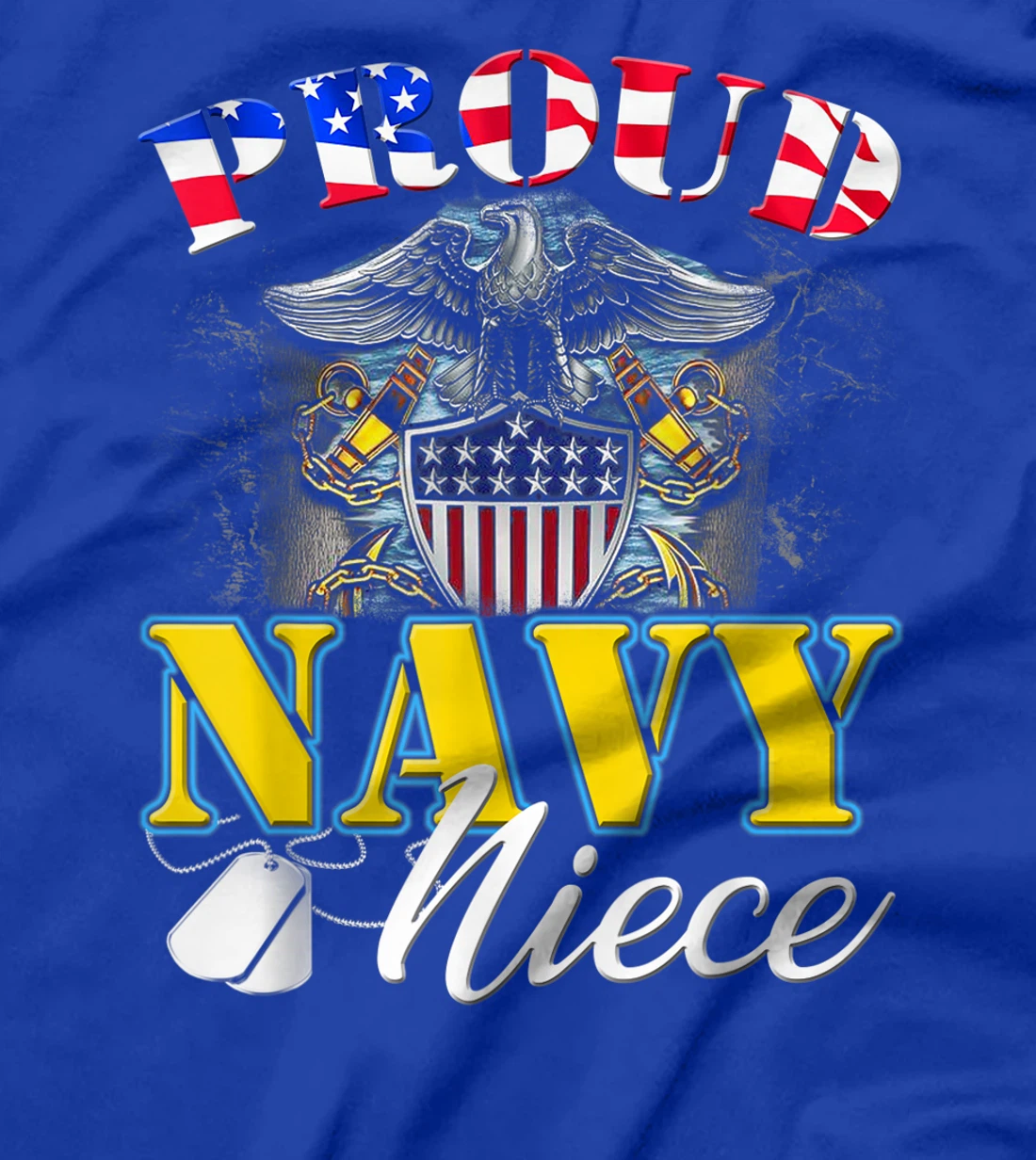 Proud Navy Niece With American Flag T-Shirt Veteran Gift T-Shirt
