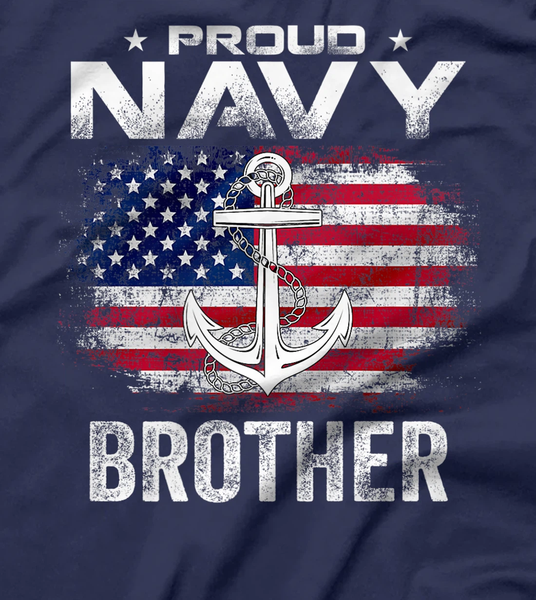 Vintage Proud Navy Brother With American Flag Gift Veteran Premium T-Shirt