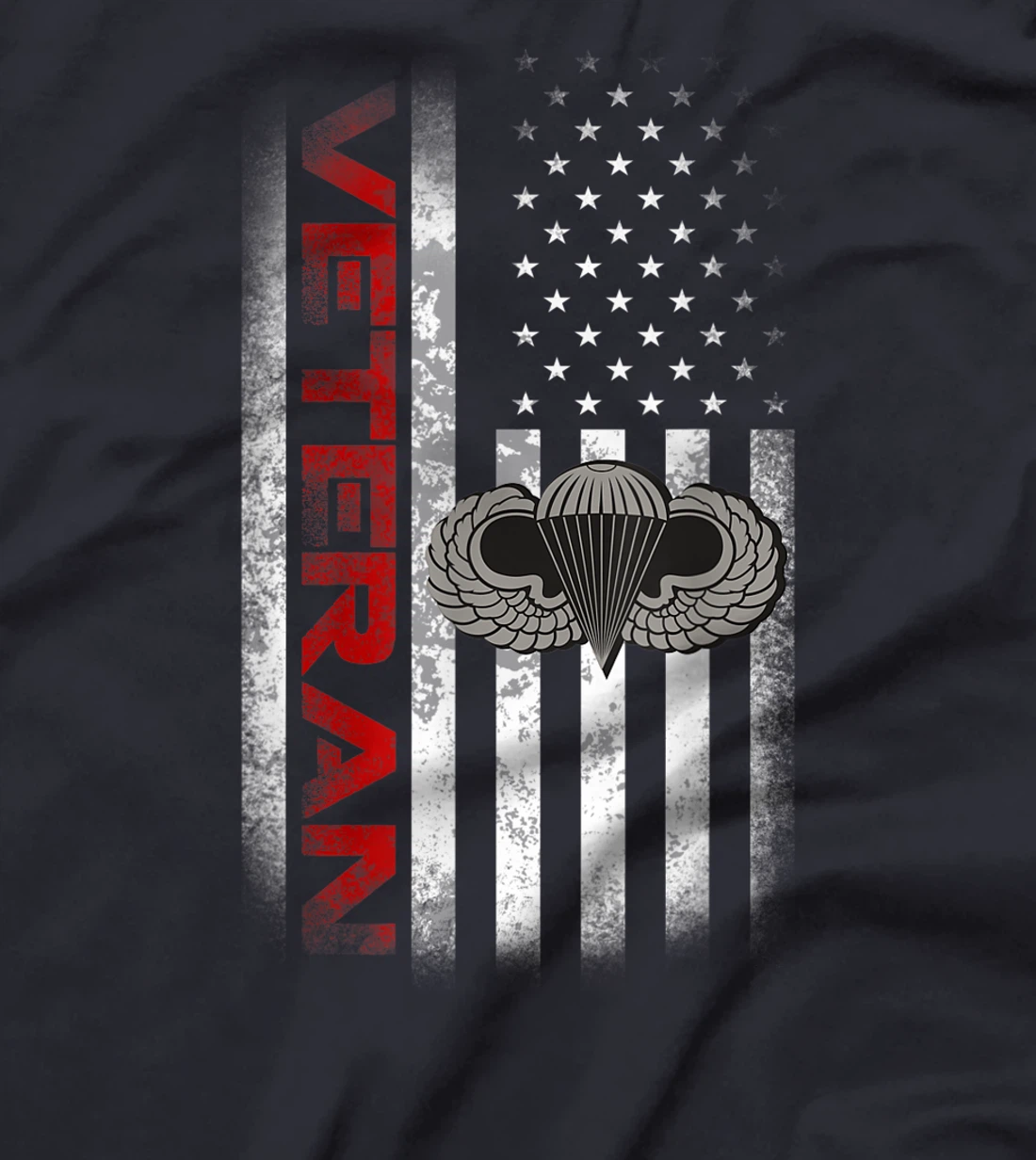 Vintage Flag US Paratrooper Airborne Division Army Veteran T-Shirt