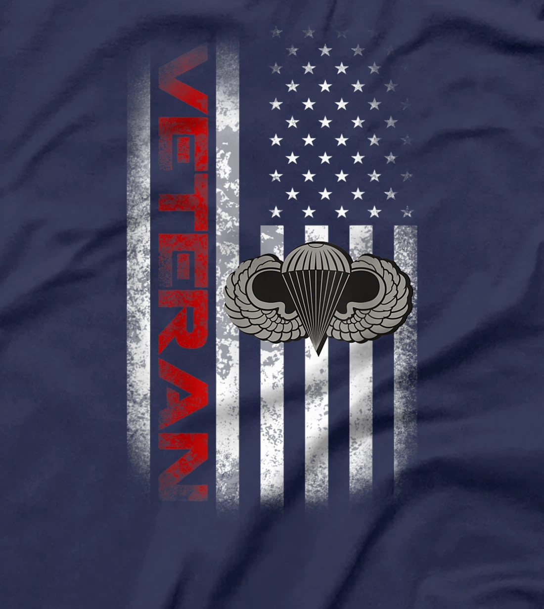 Vintage Flag US Paratrooper Airborne Division Army Veteran T-Shirt