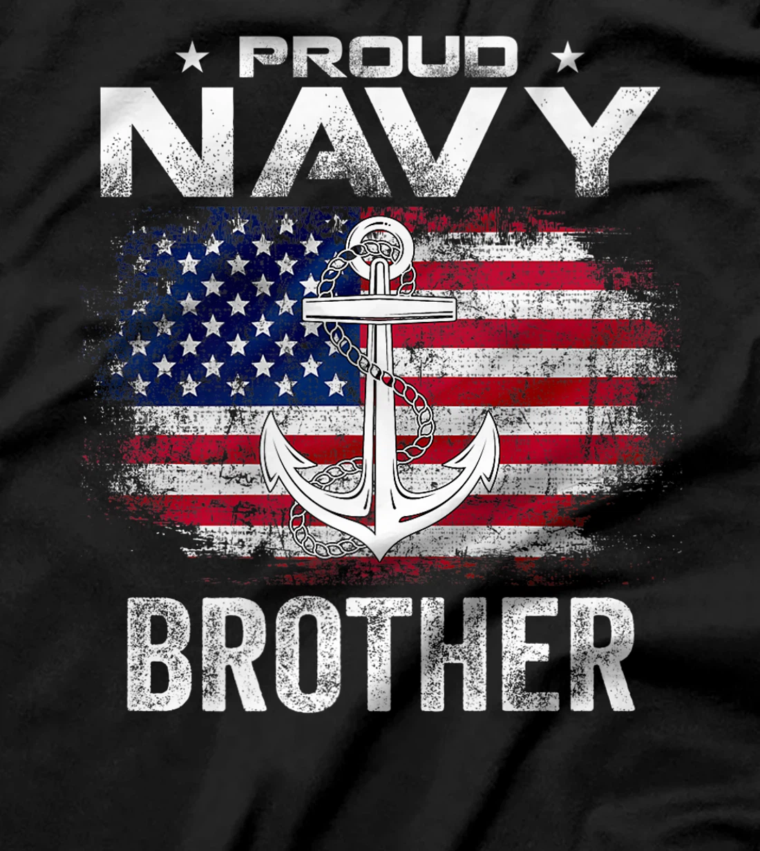 Vintage Proud Navy Brother With American Flag Gift Veteran Premium T-Shirt