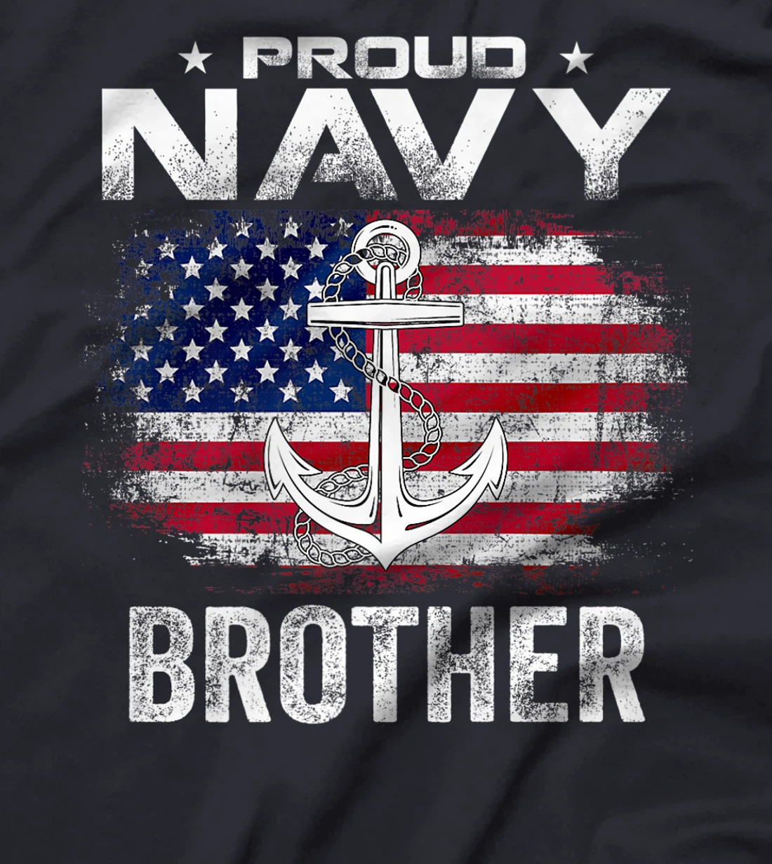 Vintage Proud Navy Brother With American Flag Gift Veteran Premium T-Shirt