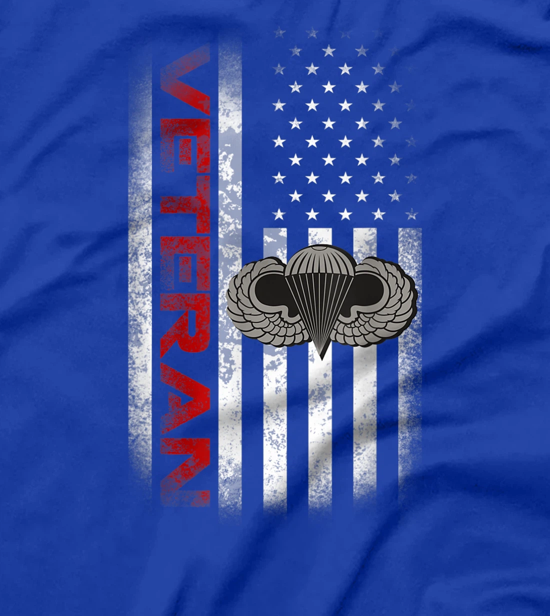 Vintage Flag US Paratrooper Airborne Division Army Veteran T-Shirt