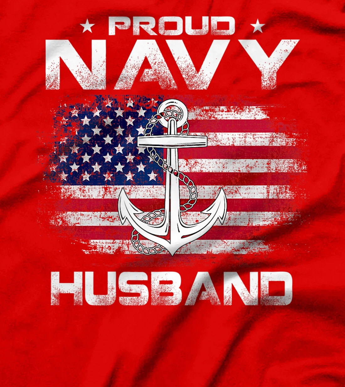 Vintage Proud Navy Husband With American Flag Gift Veteran Premium T-Shirt