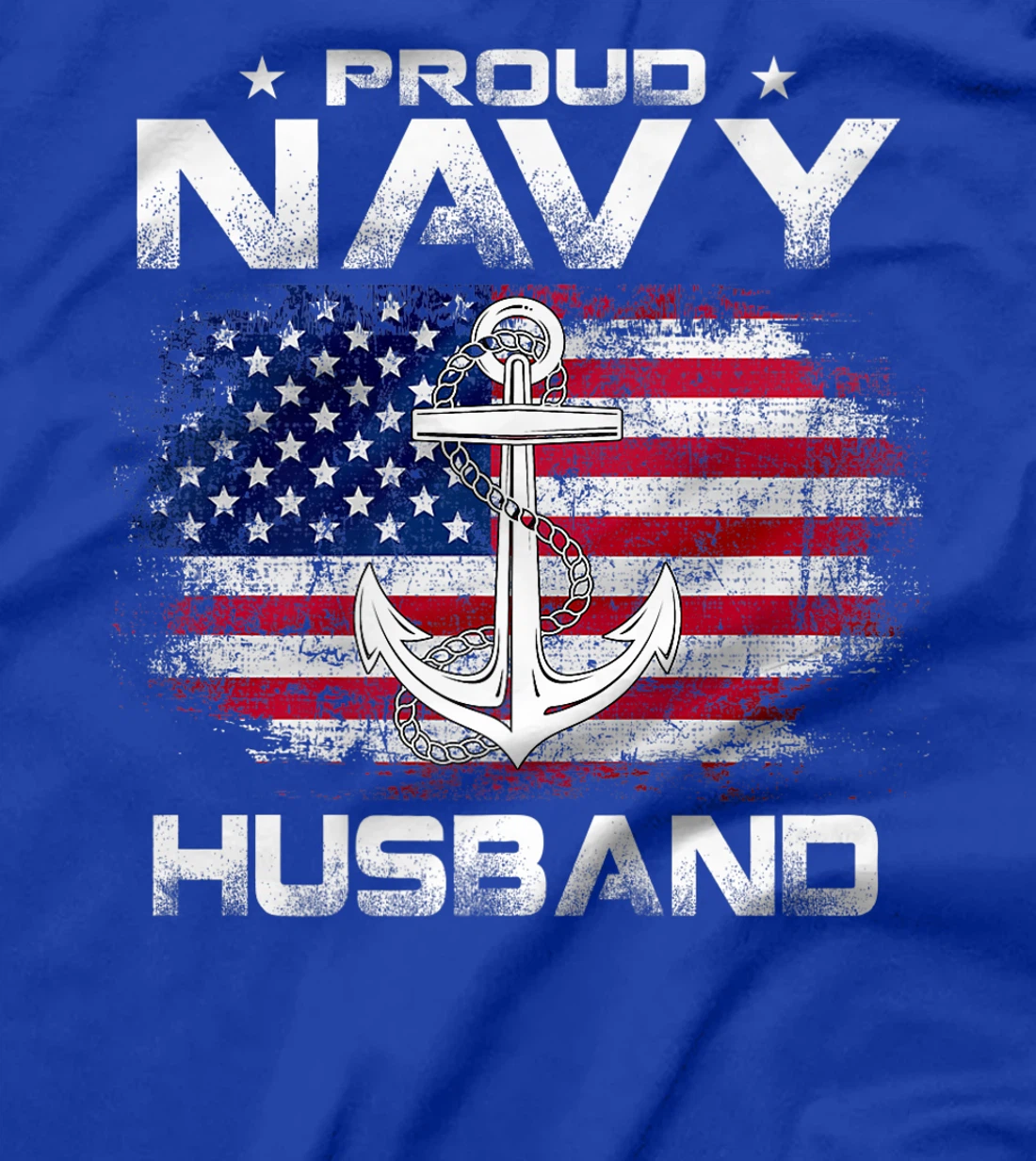 Vintage Proud Navy Husband With American Flag Gift Veteran Premium T-Shirt