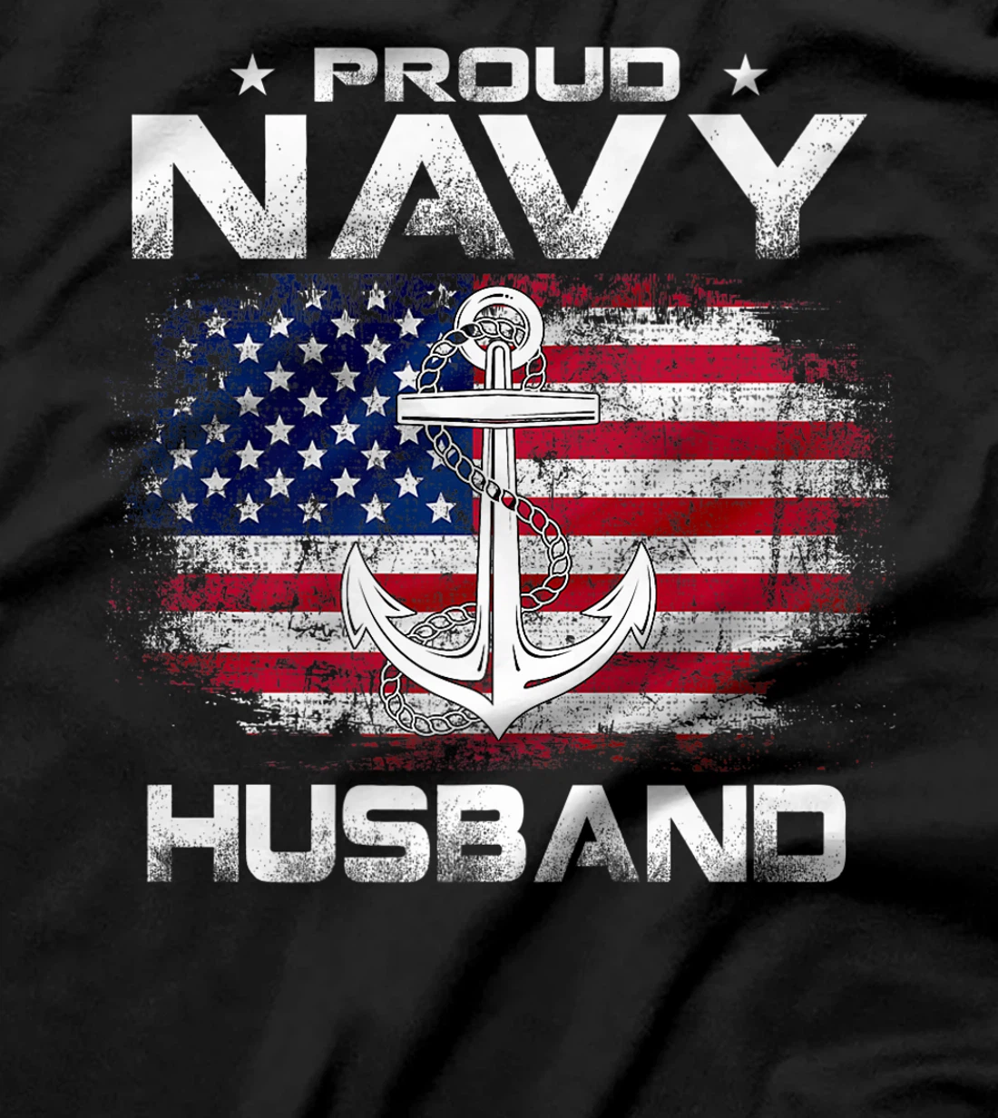 Vintage Proud Navy Husband With American Flag Gift Veteran Premium T-Shirt