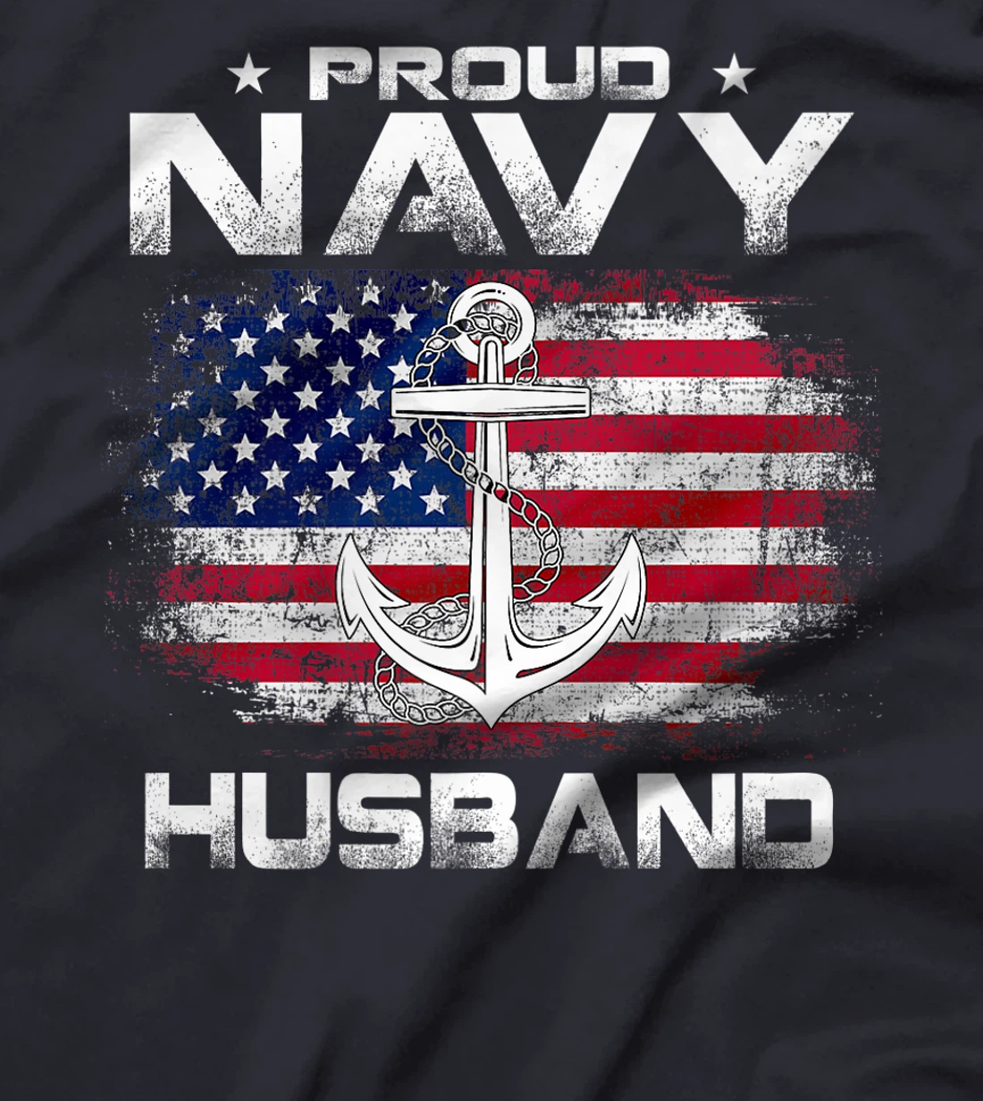 Vintage Proud Navy Husband With American Flag Gift Veteran Premium T-Shirt