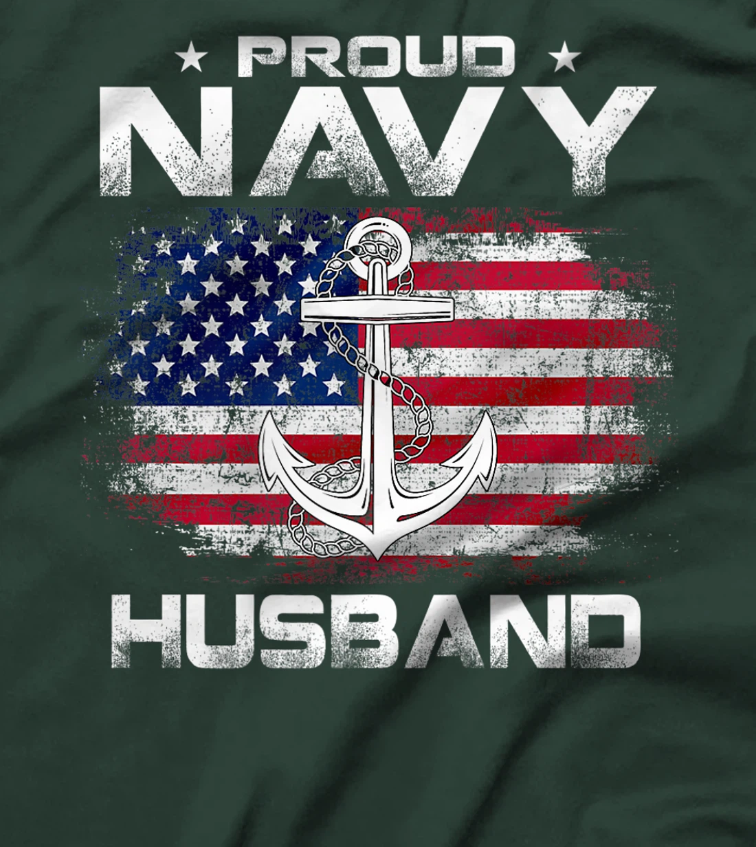 Vintage Proud Navy Husband With American Flag Gift Veteran Premium T-Shirt