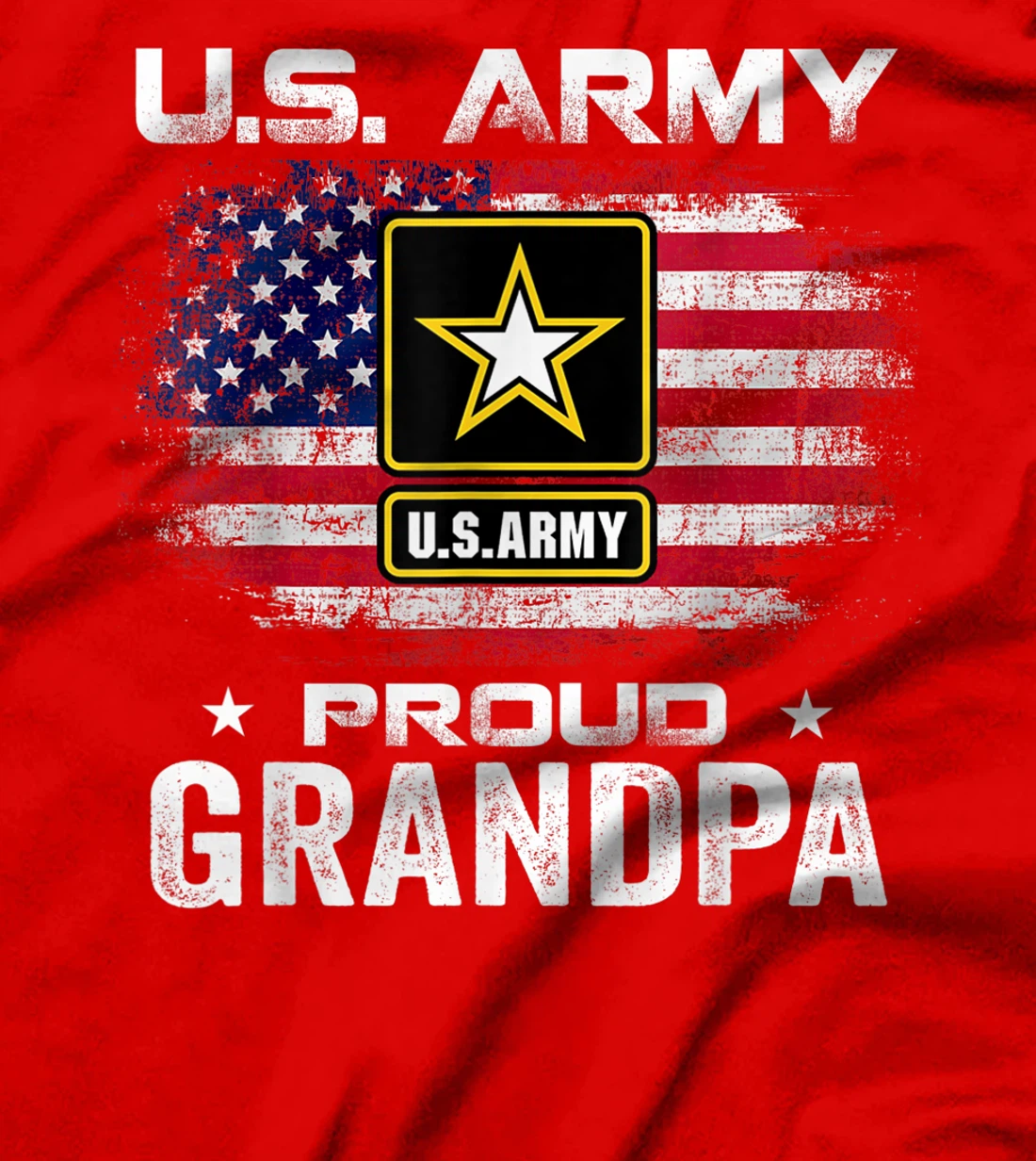 U.S Army Proud Grandpa With American Flag Gift Veteran Gift T-Shirt