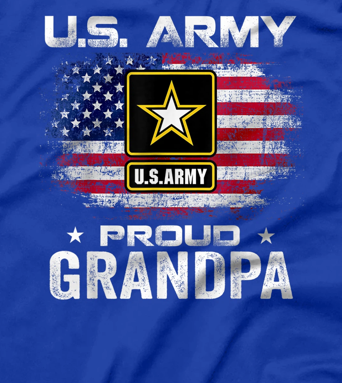 U.S Army Proud Grandpa With American Flag Gift Veteran Gift T-Shirt