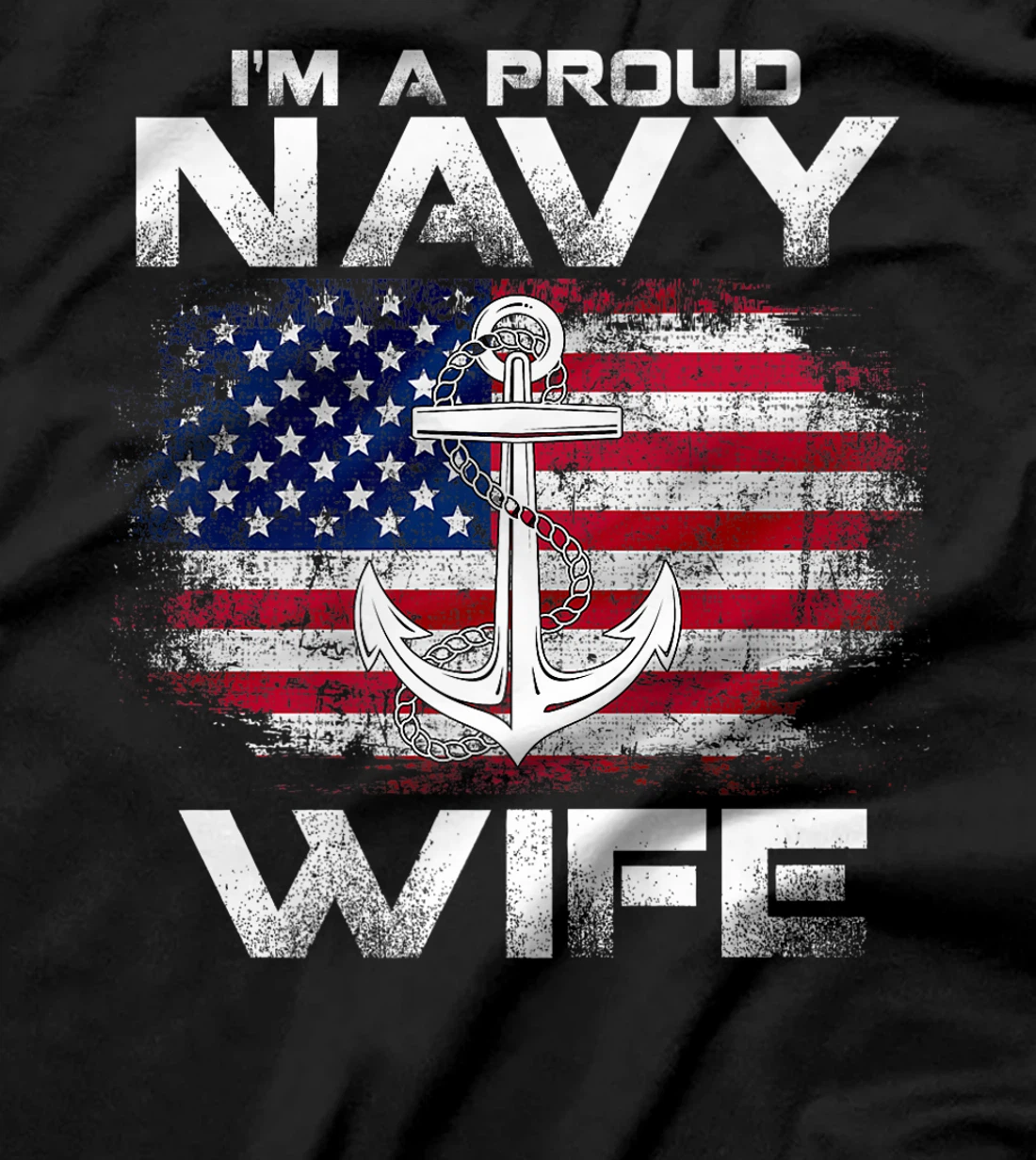 I'm A Proud Navy Wife With American Flag Gift Veteran Premium T-Shirt