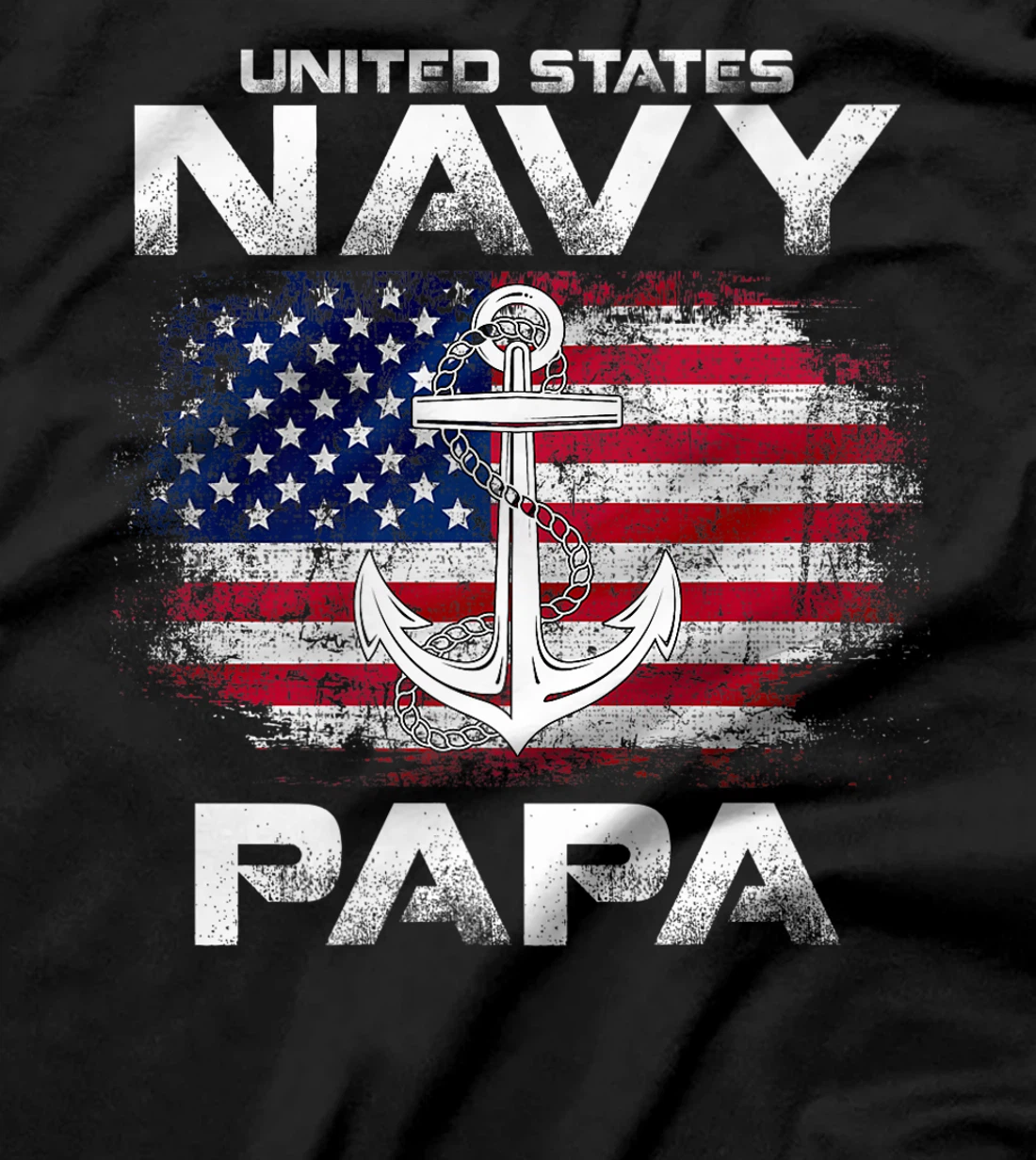 United States Navy Papa With American Flag Gift Veteran Premium T-Shirt