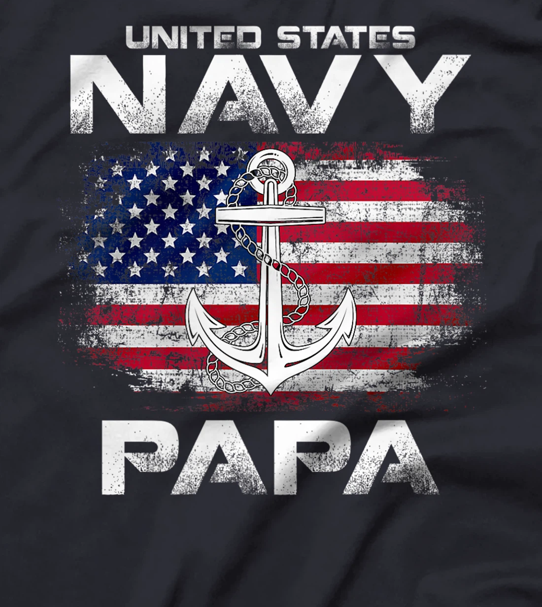 United States Navy Papa With American Flag Gift Veteran Premium T-Shirt