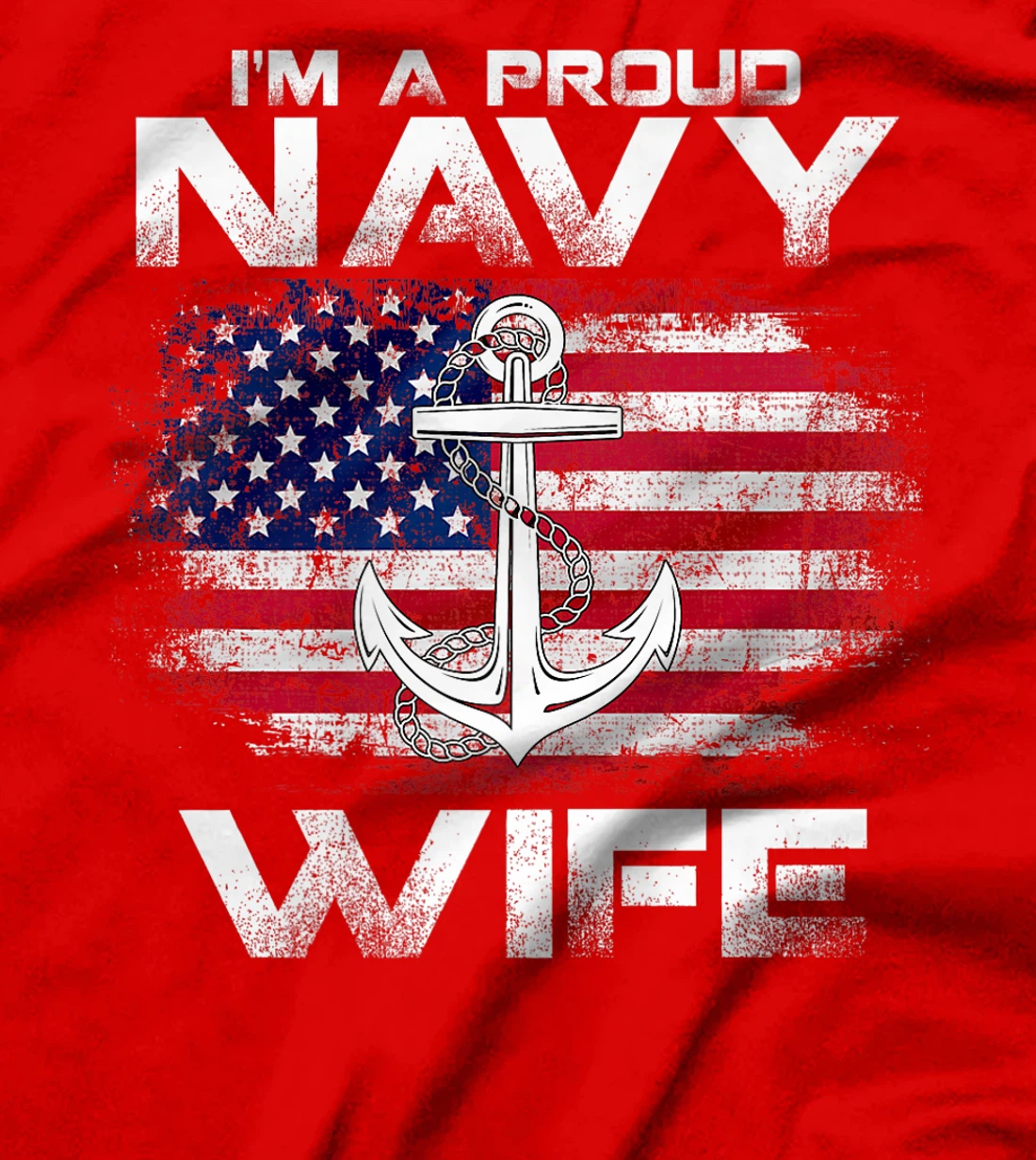I'm A Proud Navy Wife With American Flag Gift Veteran Premium T-Shirt