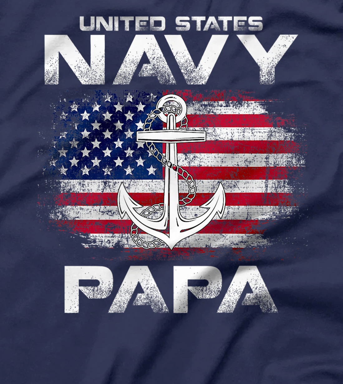 United States Navy Papa With American Flag Gift Veteran Premium T-Shirt
