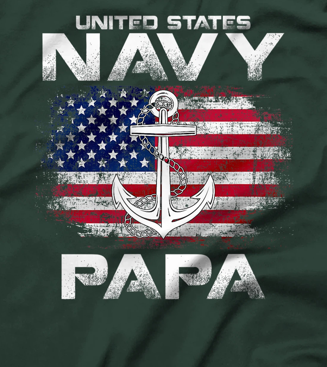 United States Navy Papa With American Flag Gift Veteran Premium T-Shirt