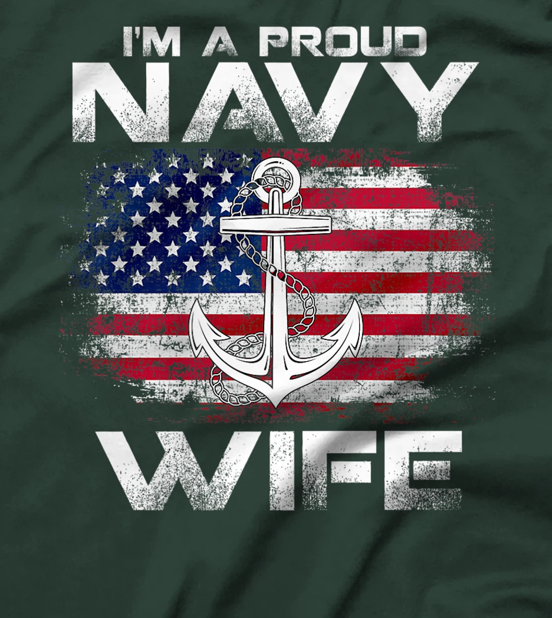I'm A Proud Navy Wife With American Flag Gift Veteran Premium T-Shirt
