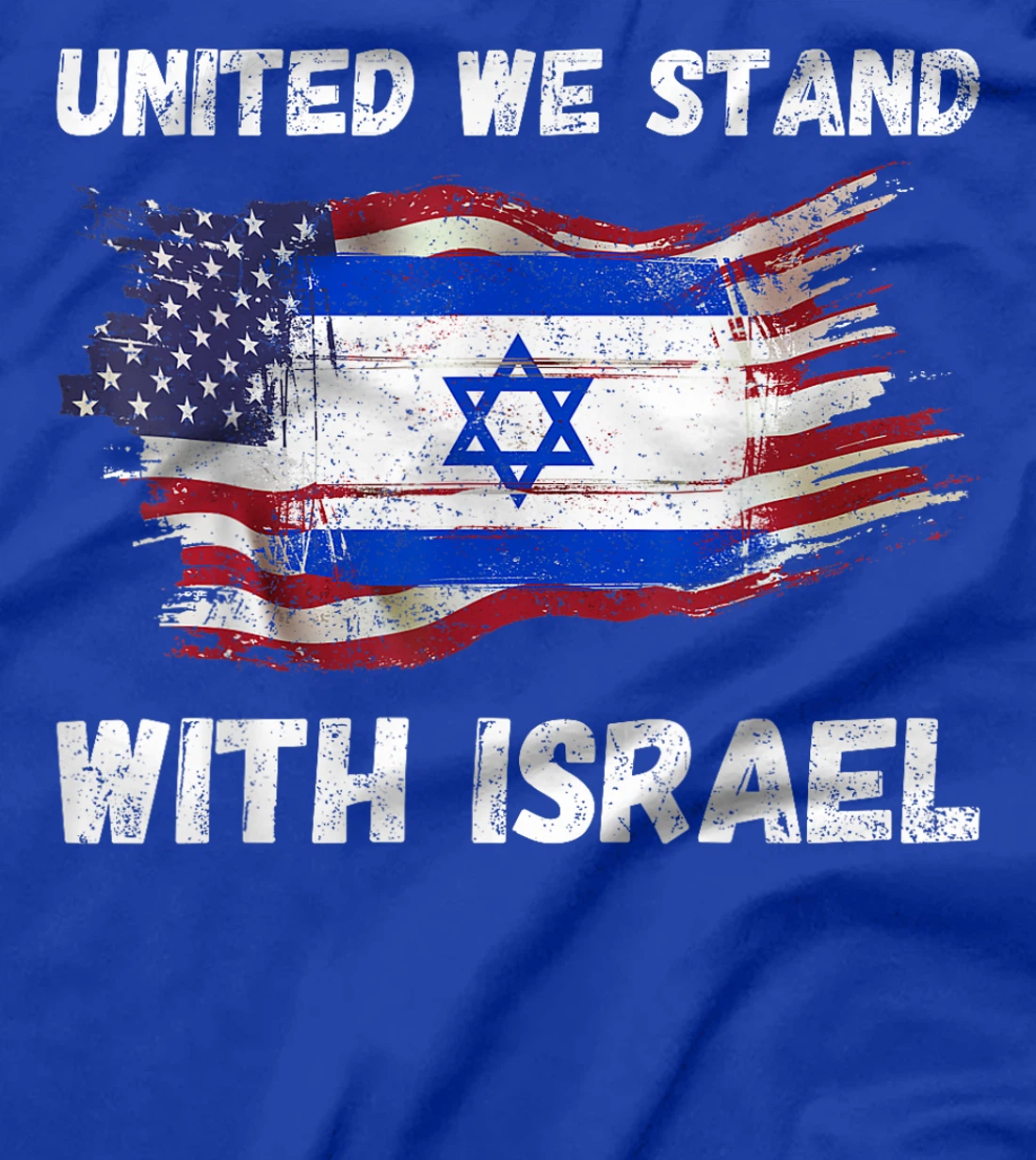 Womens United We Stand With Israel Israeli American USA Flag T-Shirt
