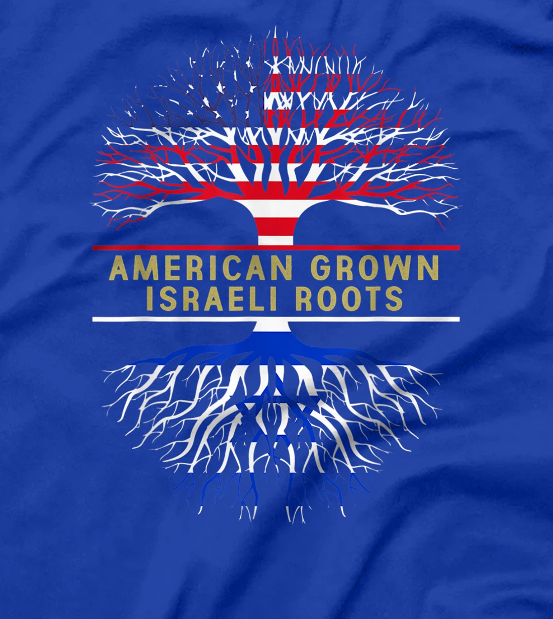 Womens American Grown Israeli Roots America Israel Tree Flag T-Shirt