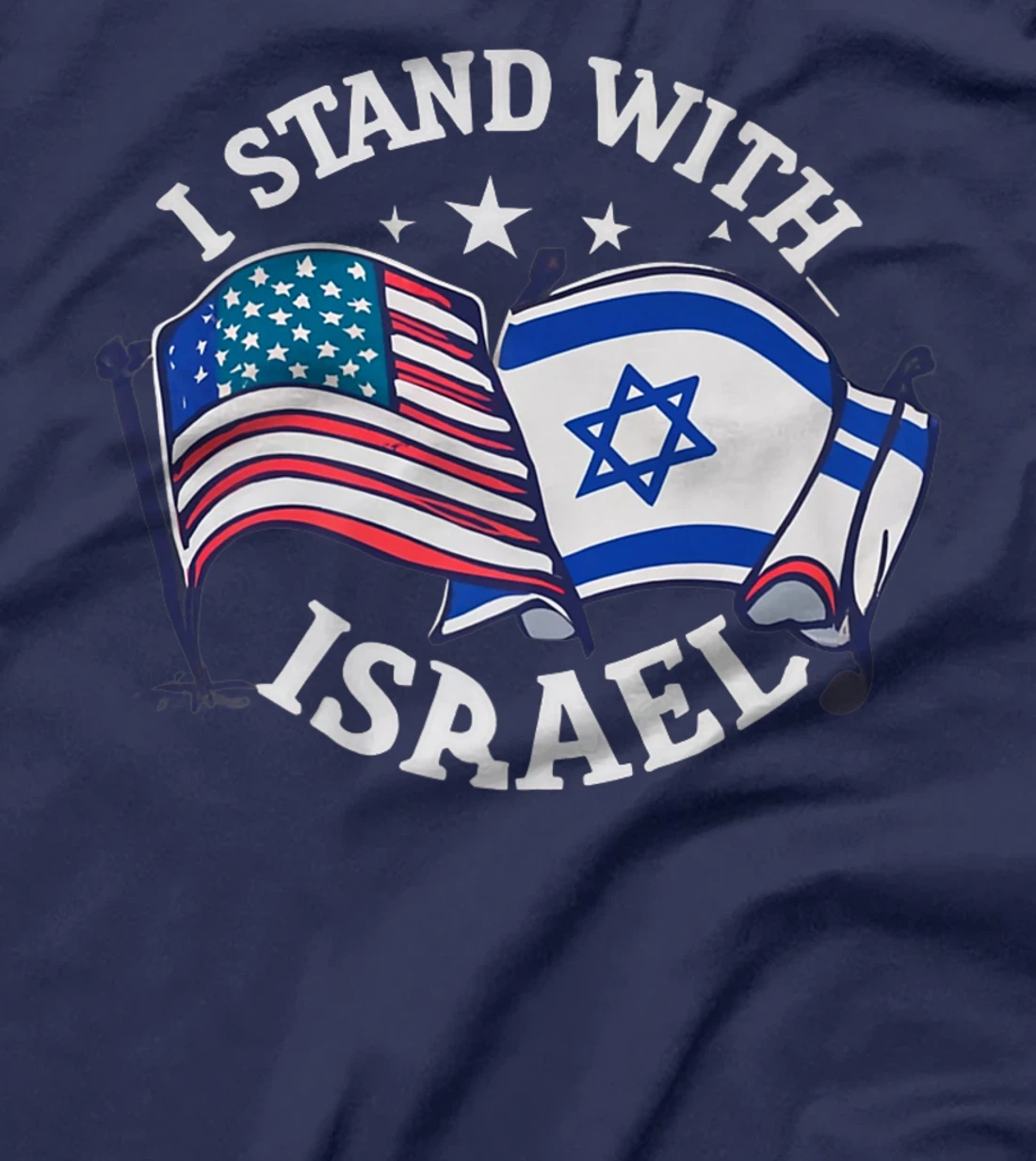 Womens I Stand With Israel USA American Flag w/ Israel Flag T-Shirt