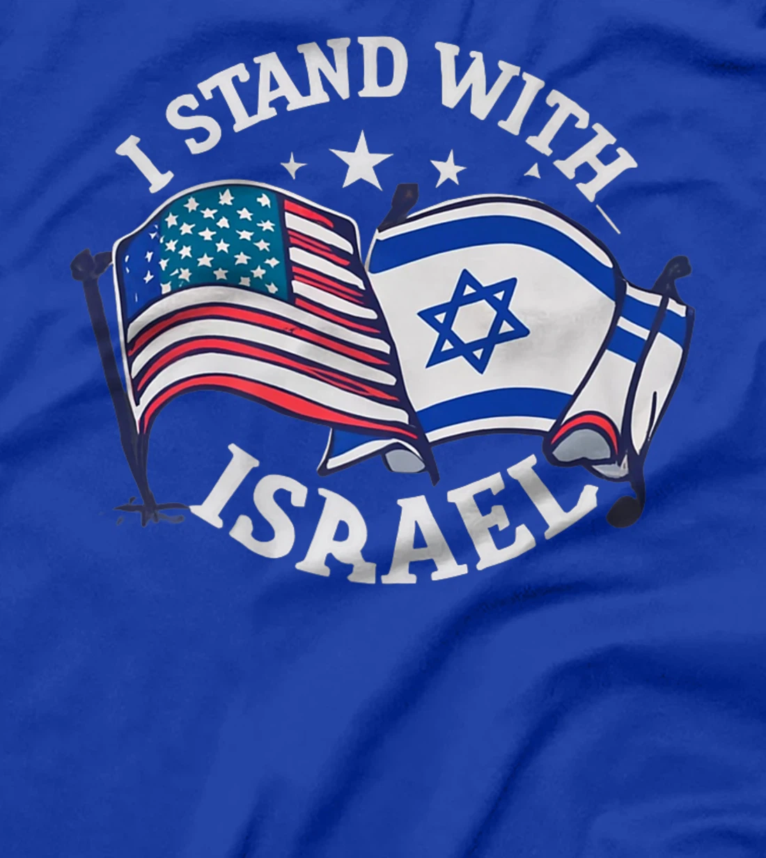 Womens I Stand With Israel USA American Flag w/ Israel Flag T-Shirt