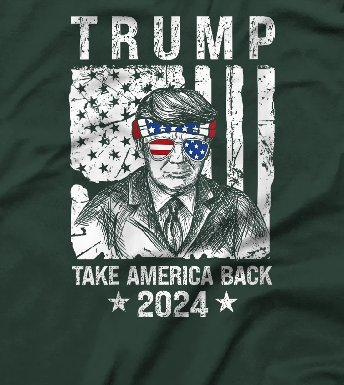 Womens Trump 2024 Take America Back Trump American Flag Sunglasses T-Shirt