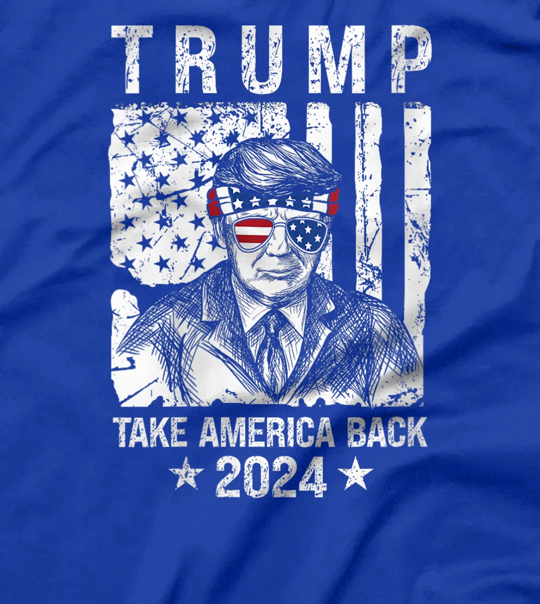 Womens Trump 2024 Take America Back Trump American Flag Sunglasses T-Shirt