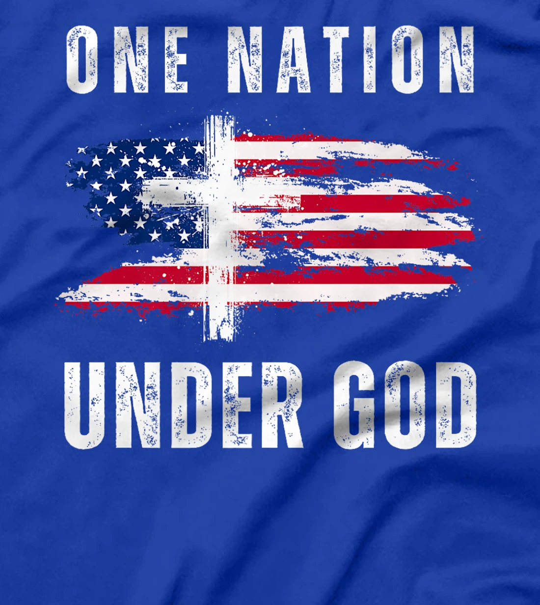 One Nation Under God USA Flag 4th Of July Christian Premium T-Shirt