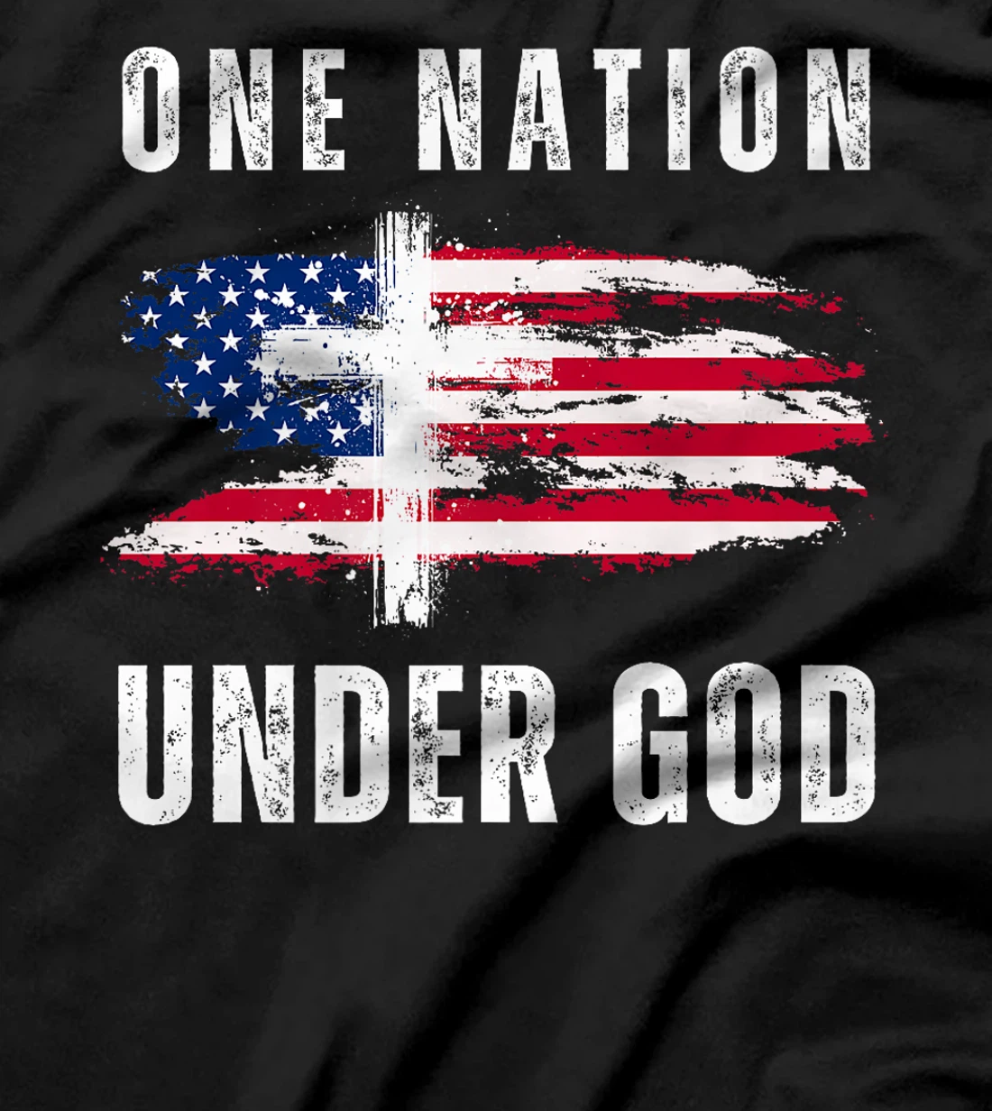 One Nation Under God USA Flag 4th Of July Christian Premium T-Shirt
