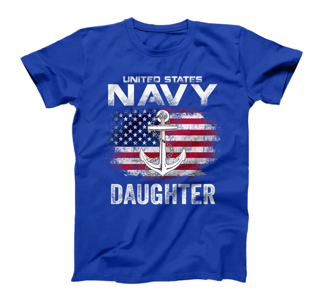 United States Navy Daughter With American Flag Gift Veteran Premium T-Shirt