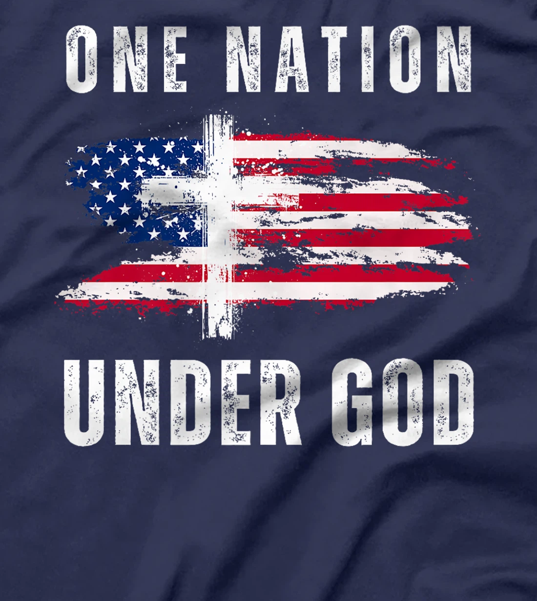 One Nation Under God USA Flag 4th Of July Christian Premium T-Shirt