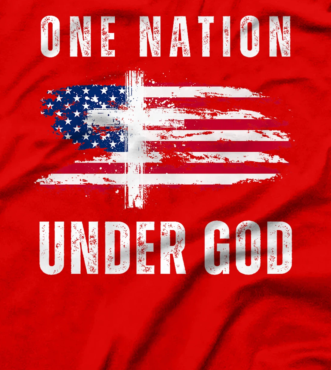 One Nation Under God USA Flag 4th Of July Christian Premium T-Shirt