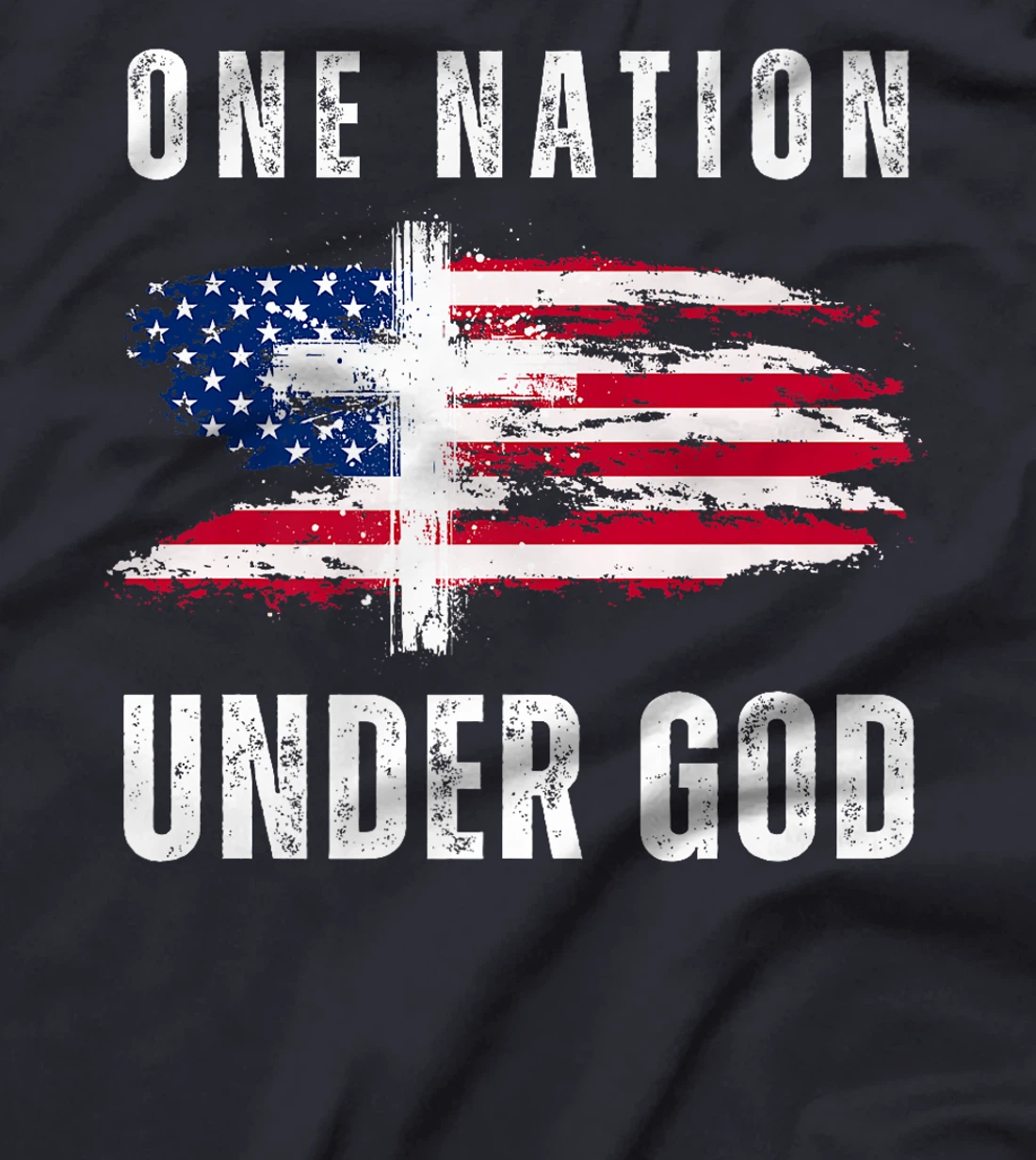 One Nation Under God USA Flag 4th Of July Christian Premium T-Shirt
