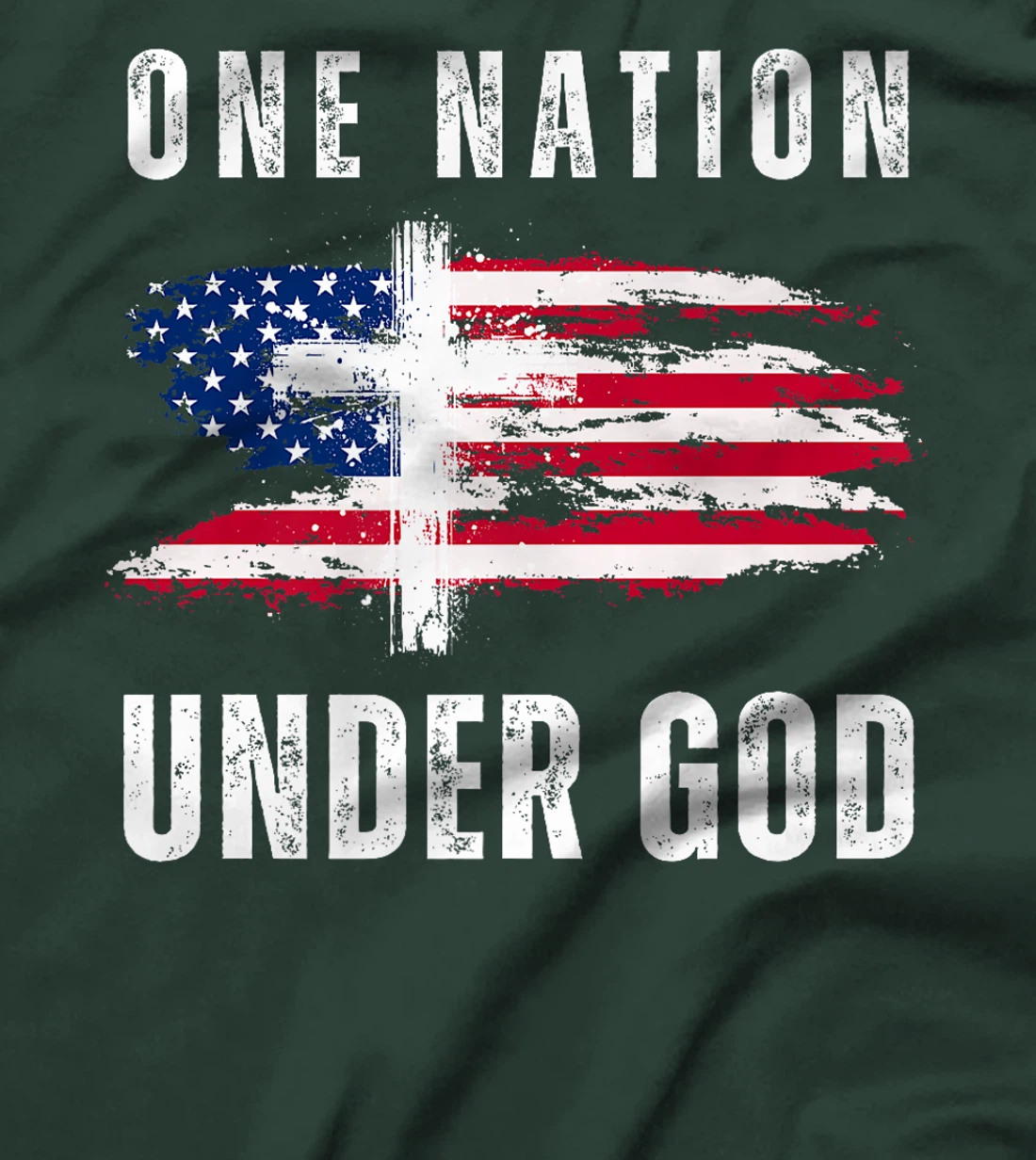 One Nation Under God USA Flag 4th Of July Christian Premium T-Shirt