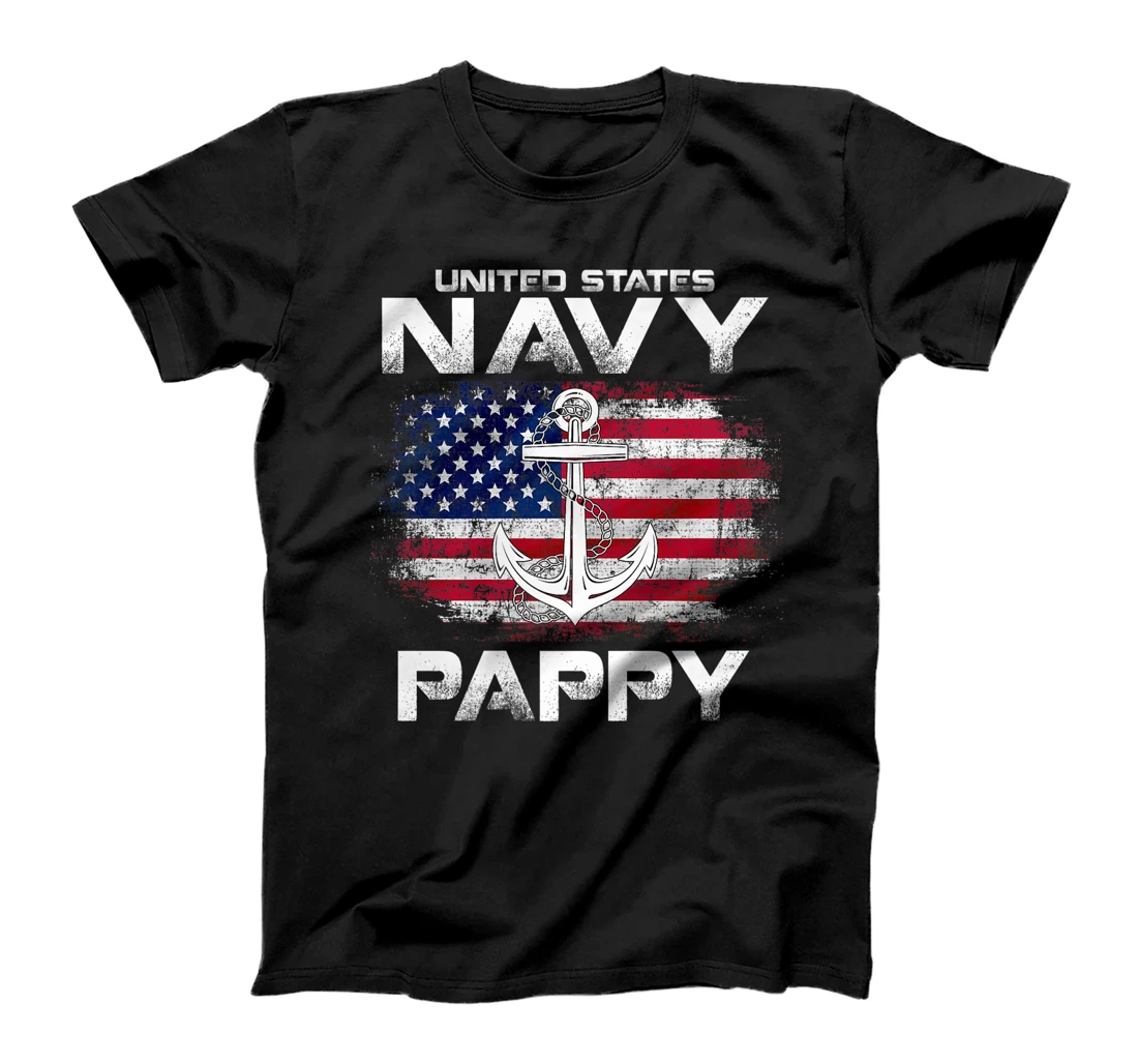 United States Navy Pappy With American Flag Gift Veteran Premium T-Shirt
