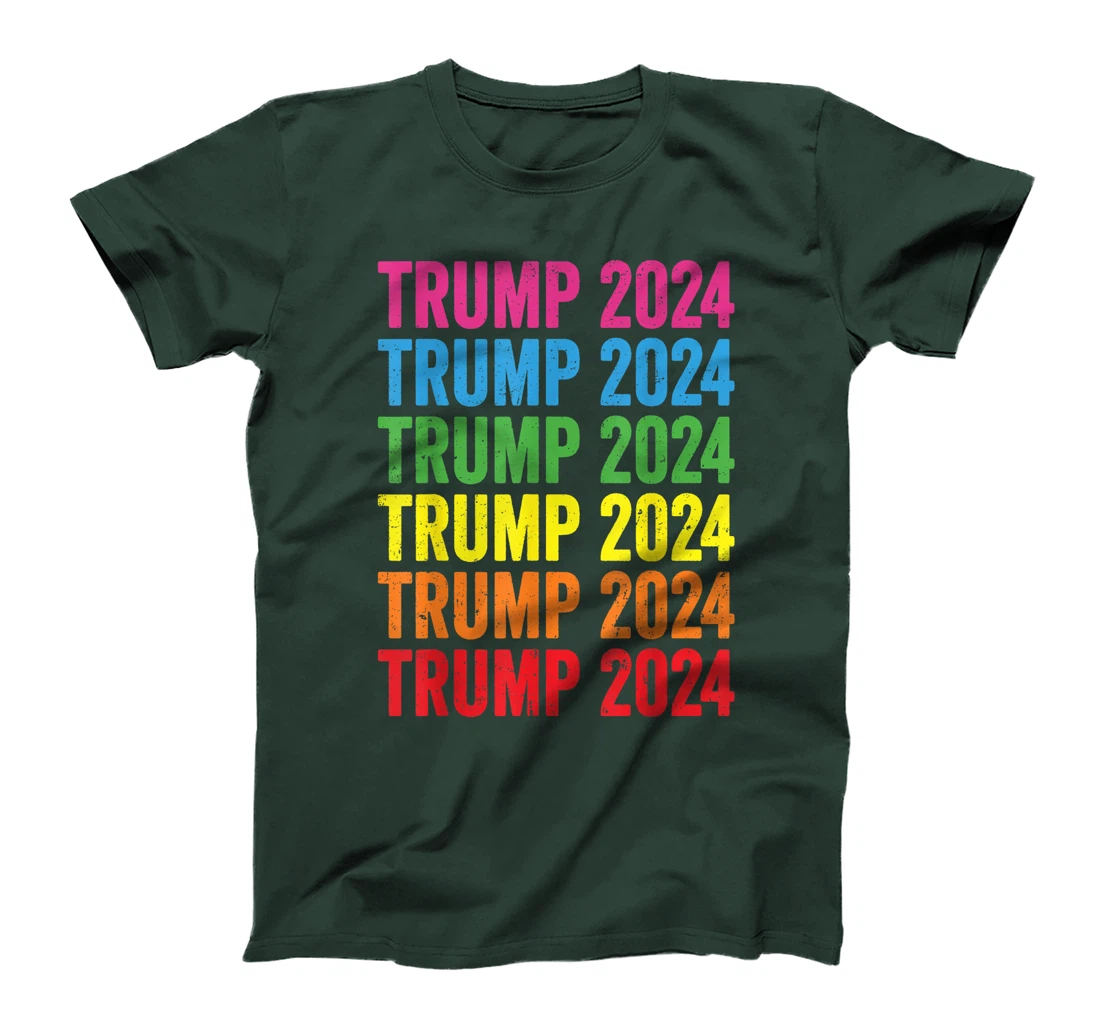 Pro Trump 2024 LGBTQ Rainbow Flag Lesbian Gay Pride T-Shirt