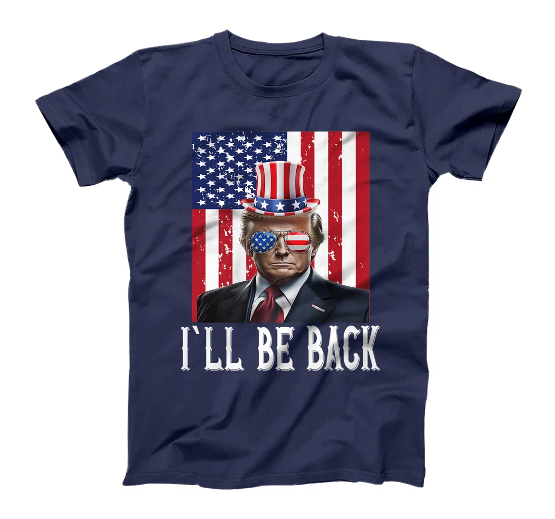 President Trump 2024 I'll Be Back Usa Flag America Premium T-Shirt