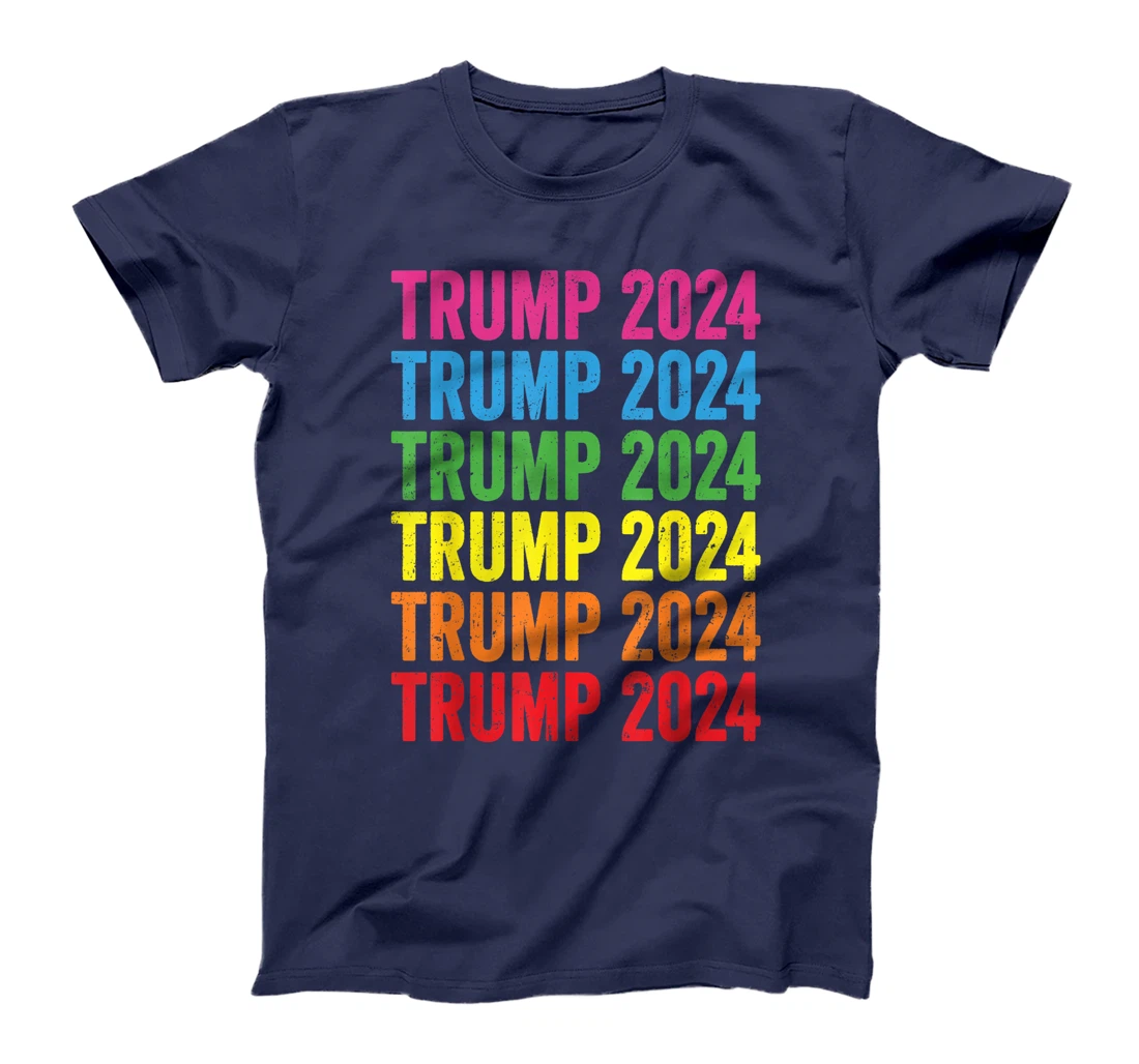 Pro Trump 2024 LGBTQ Rainbow Flag Lesbian Gay Pride T-Shirt