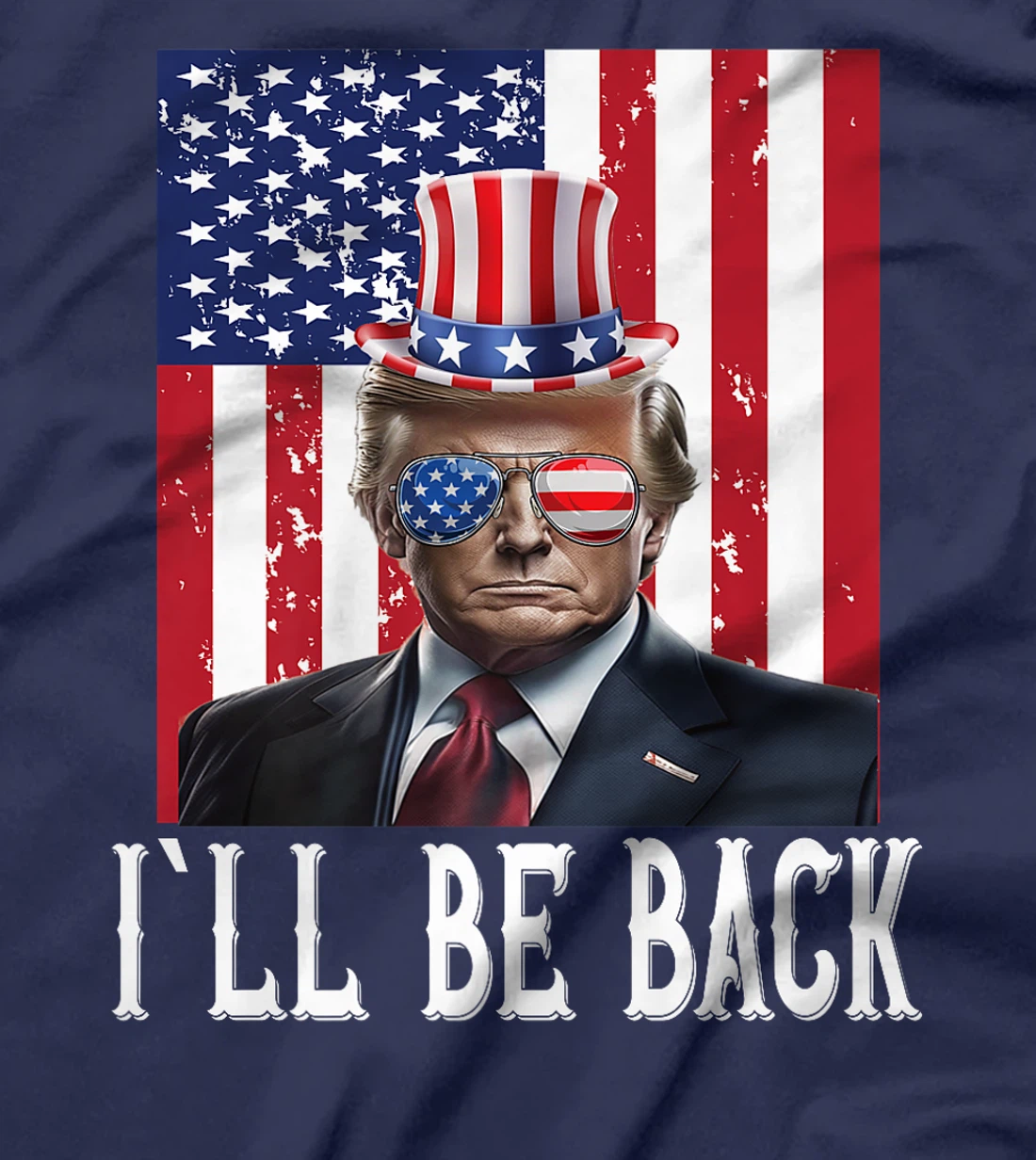 President Trump 2024 I'll Be Back Usa Flag America Premium T-Shirt