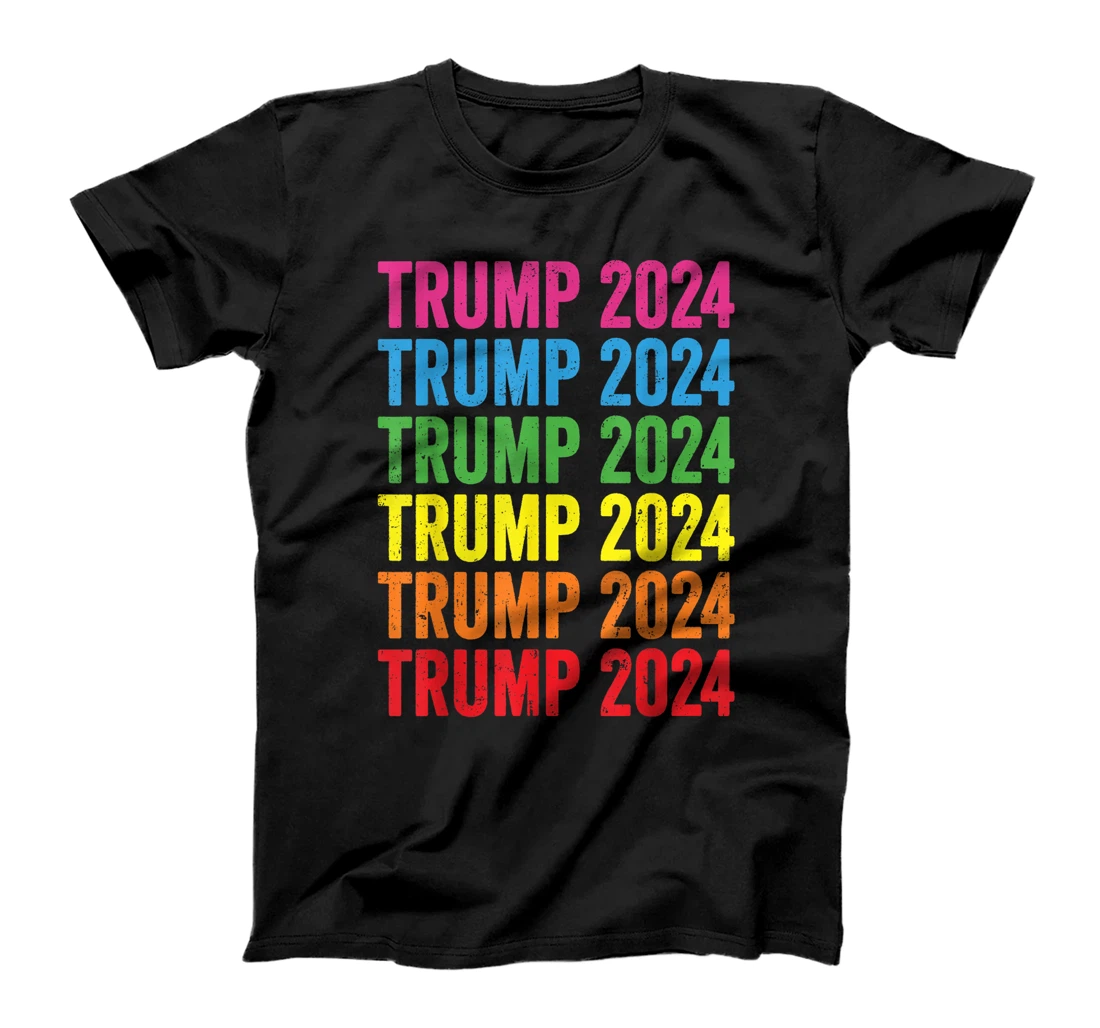Pro Trump 2024 LGBTQ Rainbow Flag Lesbian Gay Pride T-Shirt