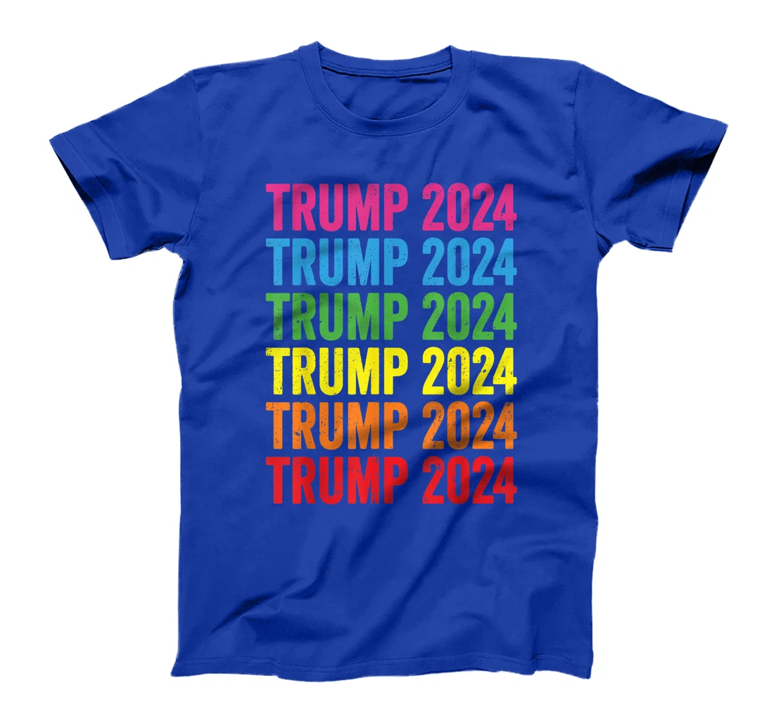 Pro Trump 2024 LGBTQ Rainbow Flag Lesbian Gay Pride T-Shirt