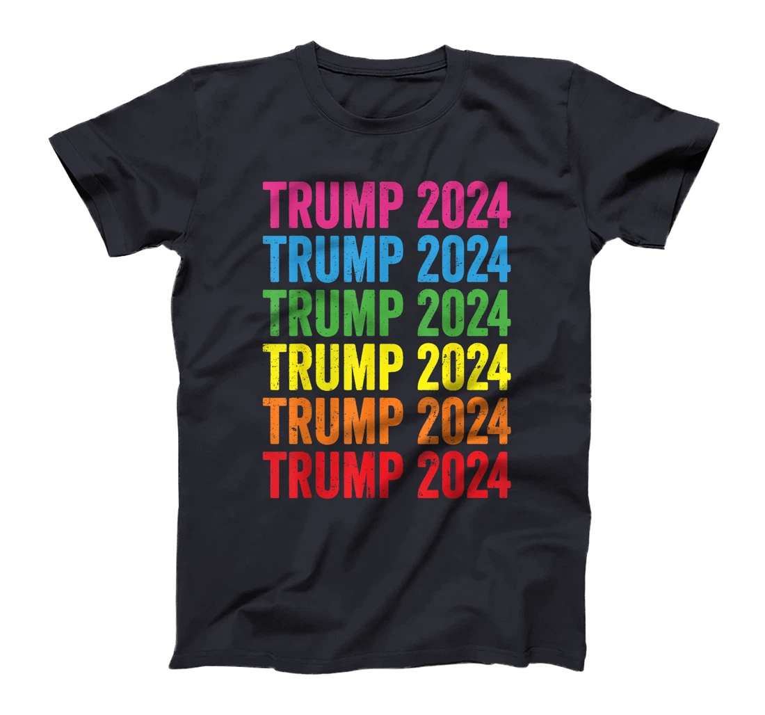 Pro Trump 2024 LGBTQ Rainbow Flag Lesbian Gay Pride T-Shirt