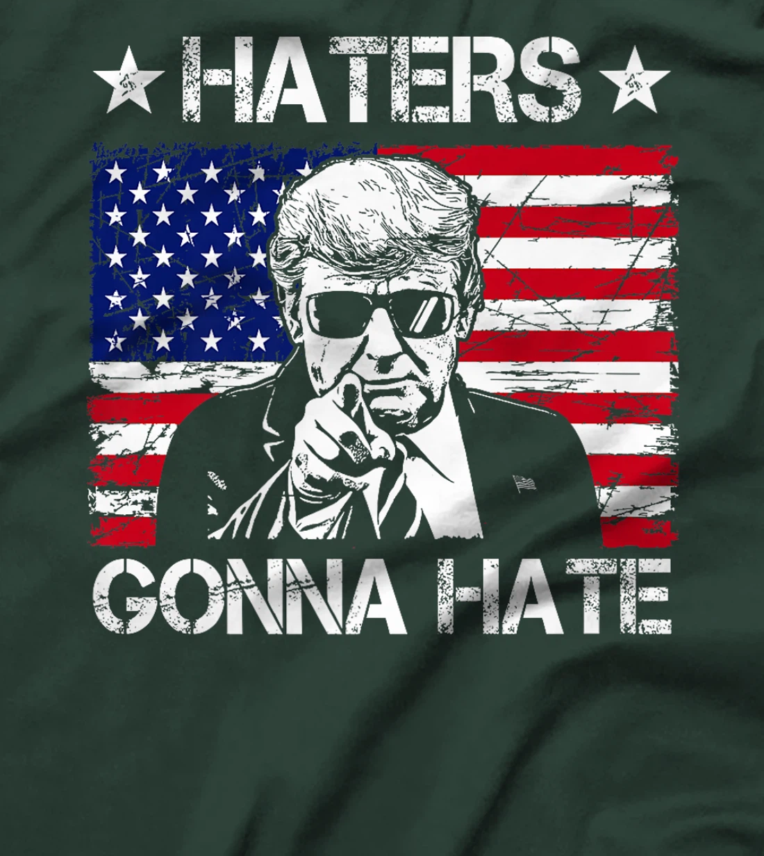 Haters Gonna Hate Middle Finger Funny Trump 2024 President Premium T-Shirt