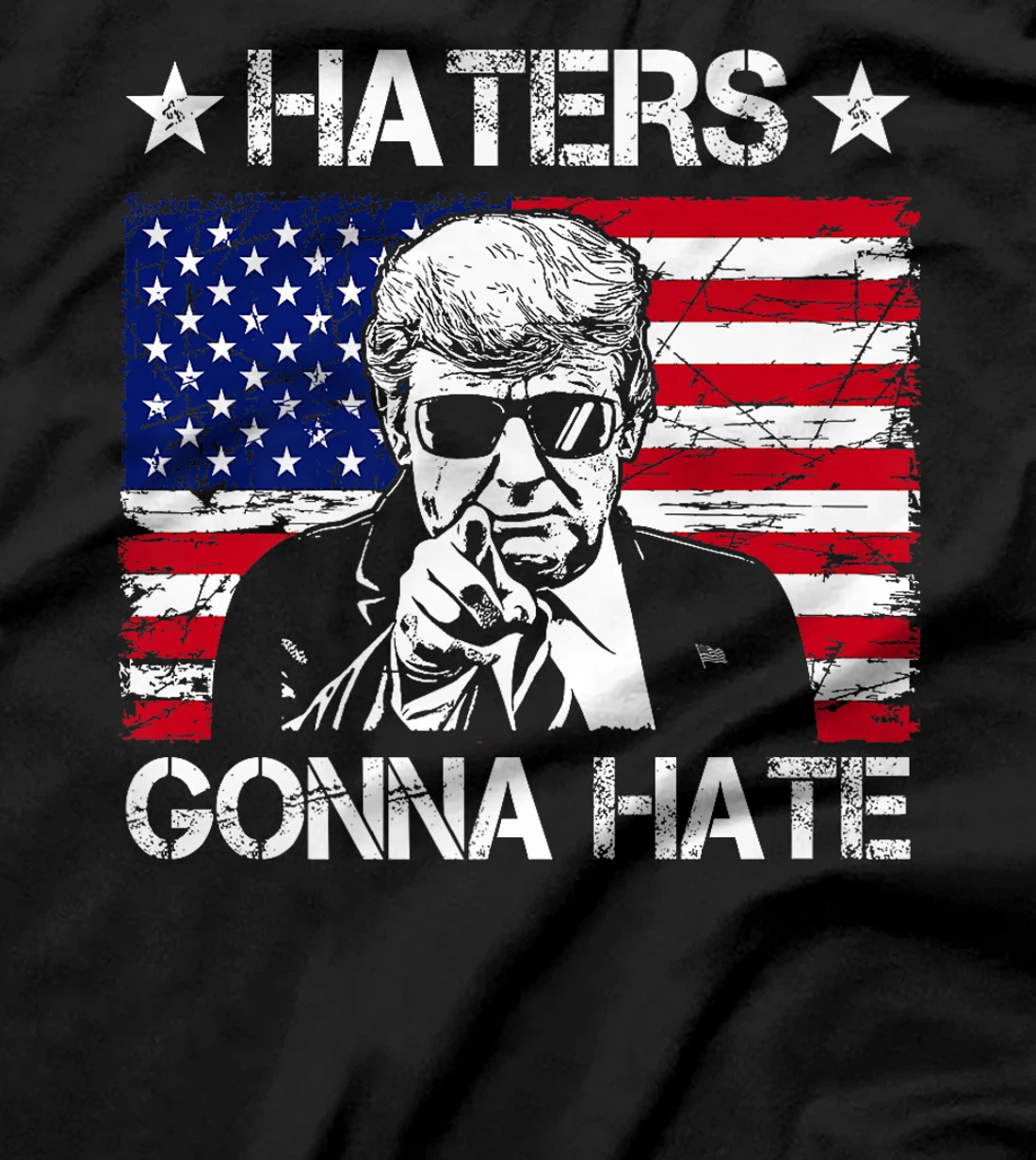 Haters Gonna Hate Middle Finger Funny Trump 2024 President Premium T-Shirt