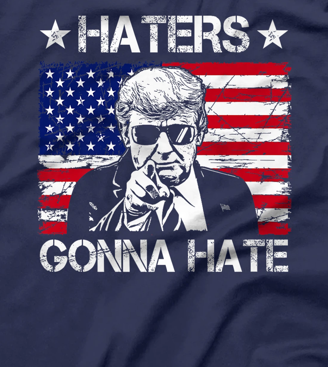 Haters Gonna Hate Middle Finger Funny Trump 2024 President Premium T-Shirt