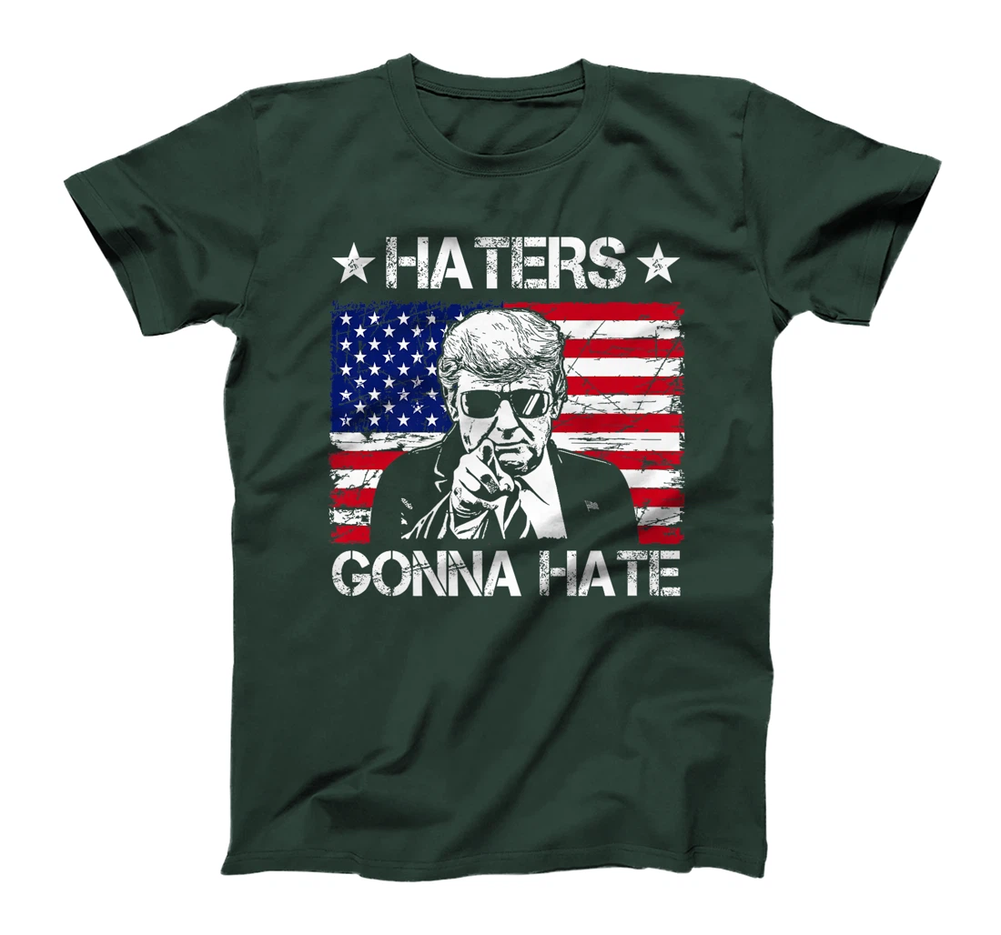 Haters Gonna Hate Middle Finger Funny Trump 2024 President Premium T-Shirt